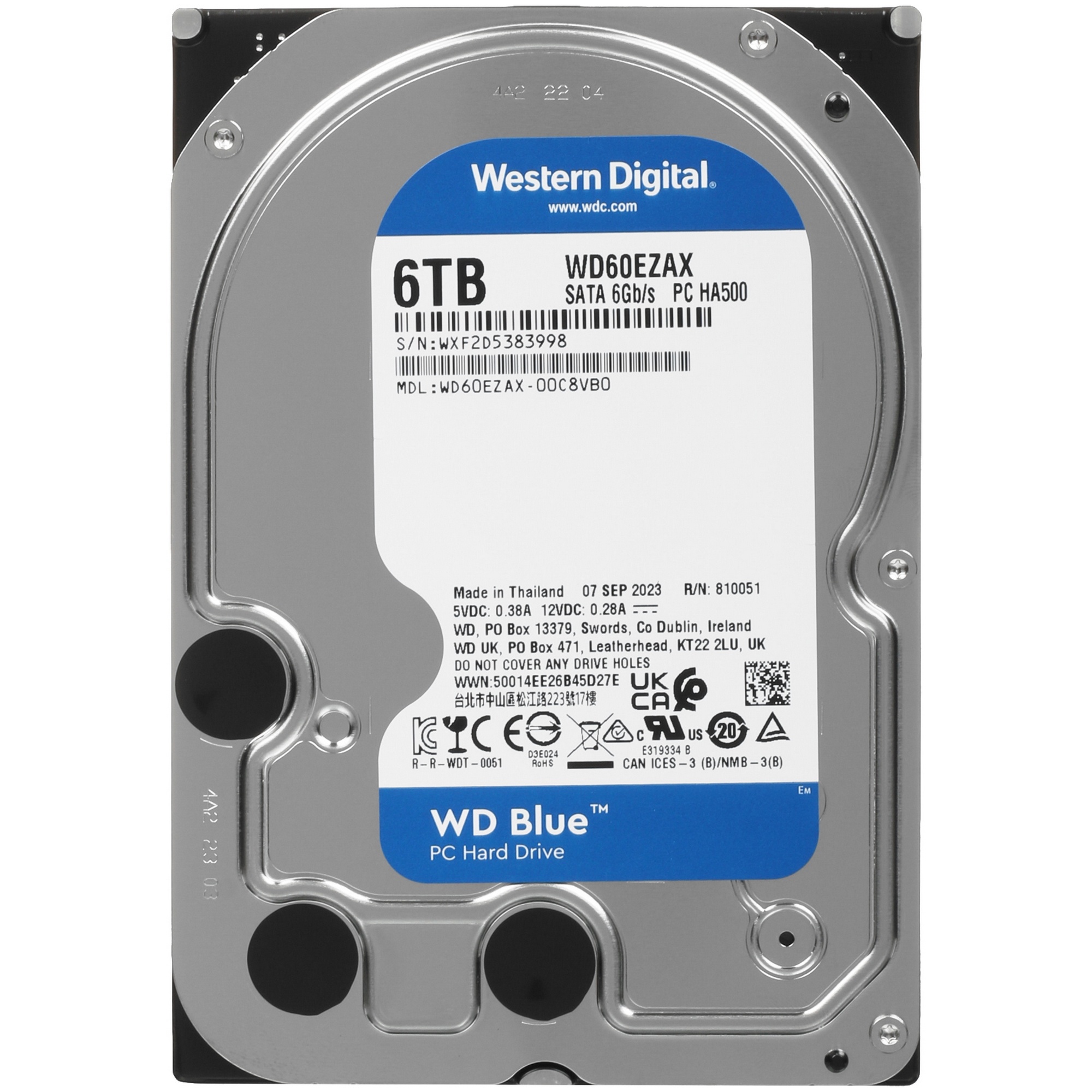 Жесткий диск Western Digital SATA 6TB 6GB/S 256MB BLUE WD60EZAX WDC