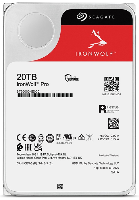 Жесткий диск Seagate SATA-III 20TB ST20000NT001 Ironwolf Pro 512E (7200rpm) 256Mb 3.5"