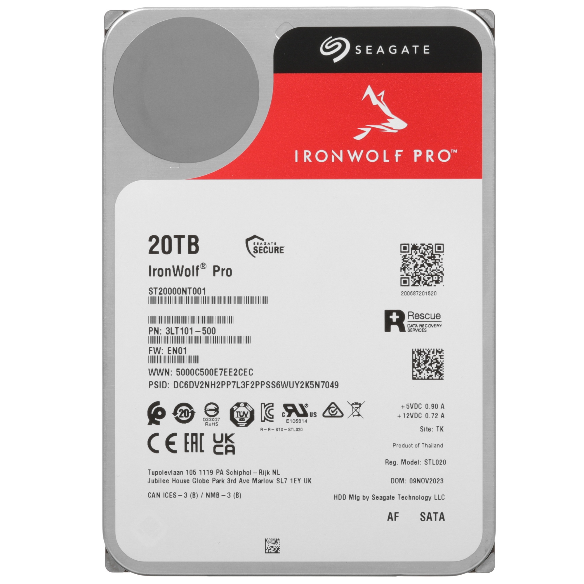 Жесткий диск Seagate SATA-III 20TB ST20000NT001 Ironwolf Pro 512E (7200rpm) 256Mb 3.5"