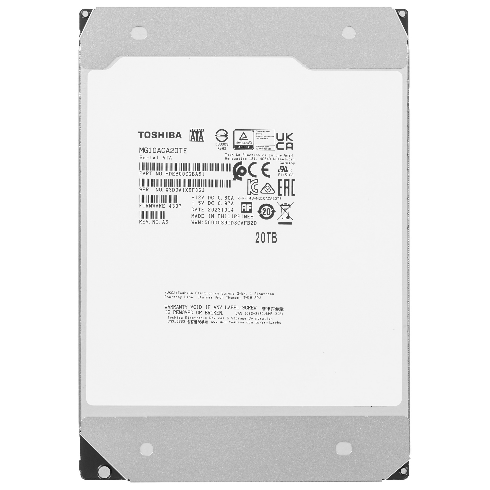 Жесткий диск Toshiba SATA 20Tb 3.5" Server