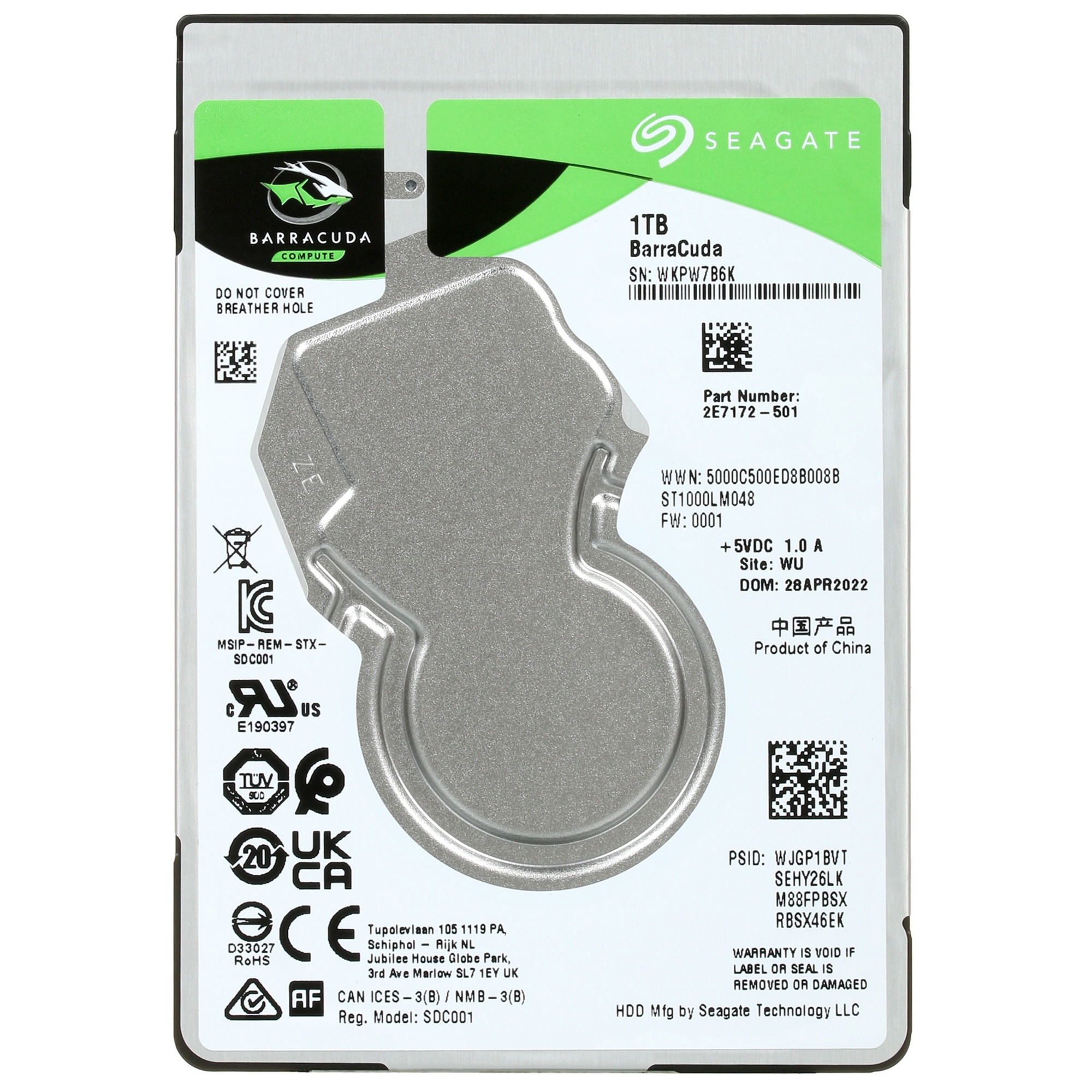Жесткий диск Seagate Original SATA-III 1Tb ST1000LM048 Barracuda (5400rpm) 128Mb 2.5"