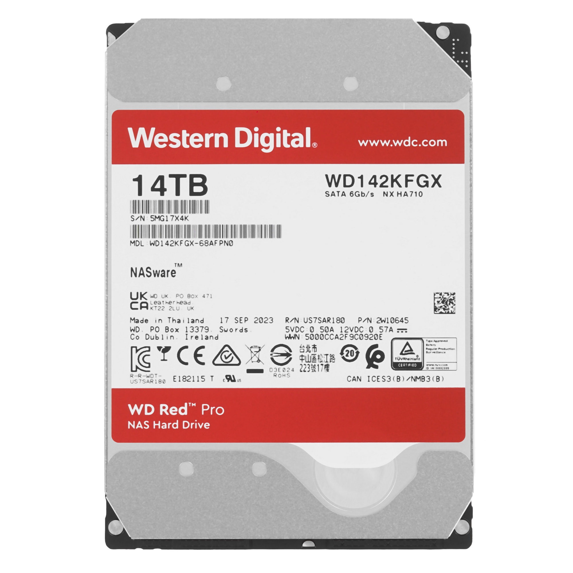 Жесткий диск WD SATA-III 14TB WD142KFGX NAS Red Pro (7200rpm) 512Mb 3.5"