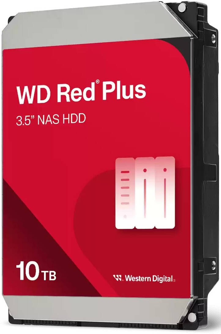 Жесткий диск Western Digital Red Plus NAS HDD 3.5" SATA 10Tb, 7200RPM, 512MB buffer, WD100EFGX, 1 ye