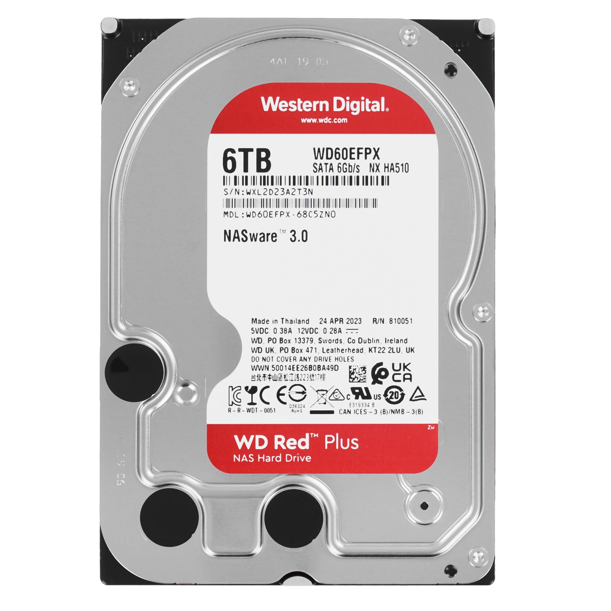 Жесткий диск Western Digital Red Plus WD60EFPX 6TB 3.5" 5400 RPM 128MB SATA-III NAS Edition (замена