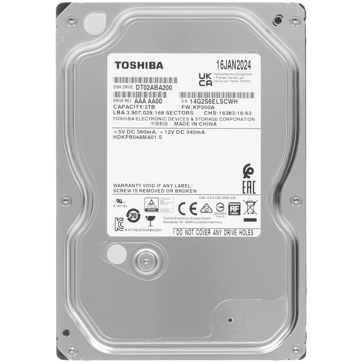 Жёсткий диск 2TB SATA-III Toshiba (MG04ACA200N)