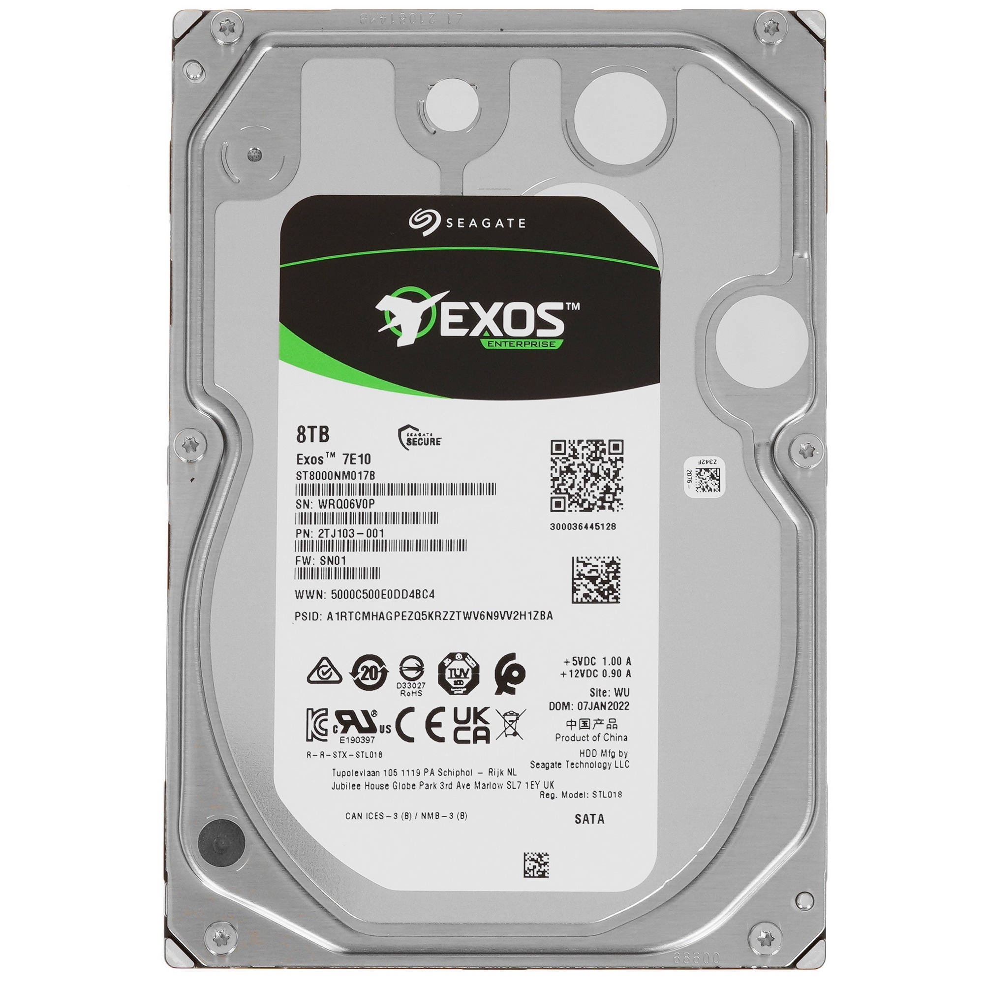 Жесткий диск Seagate Original SATA-III 8Tb ST8000NM017B Exos 7E10 (7200rpm) 256Mb 3.5"
