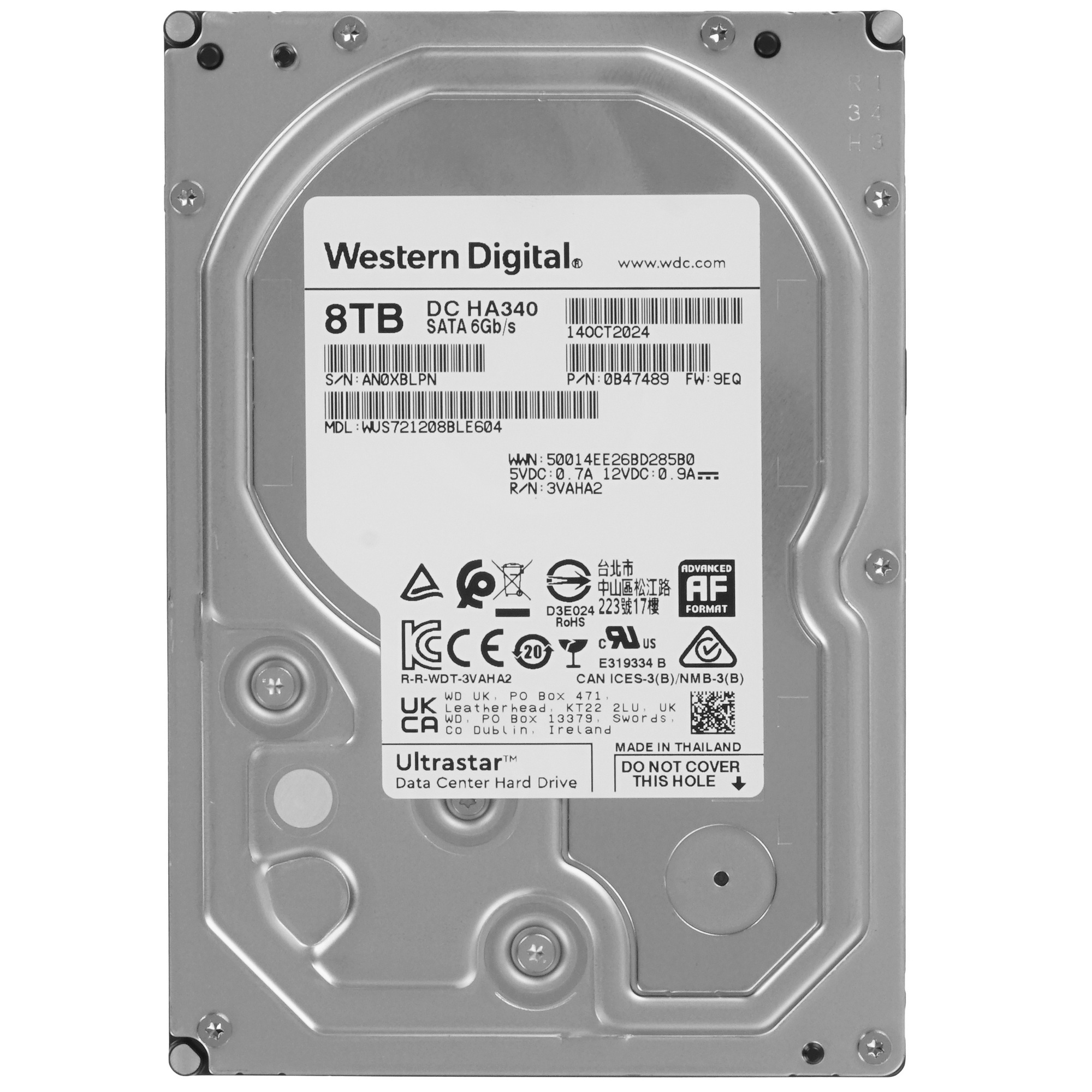 Серверный диск HDD WD Ultrastar DC HA340 8TB SATA3 3.5"