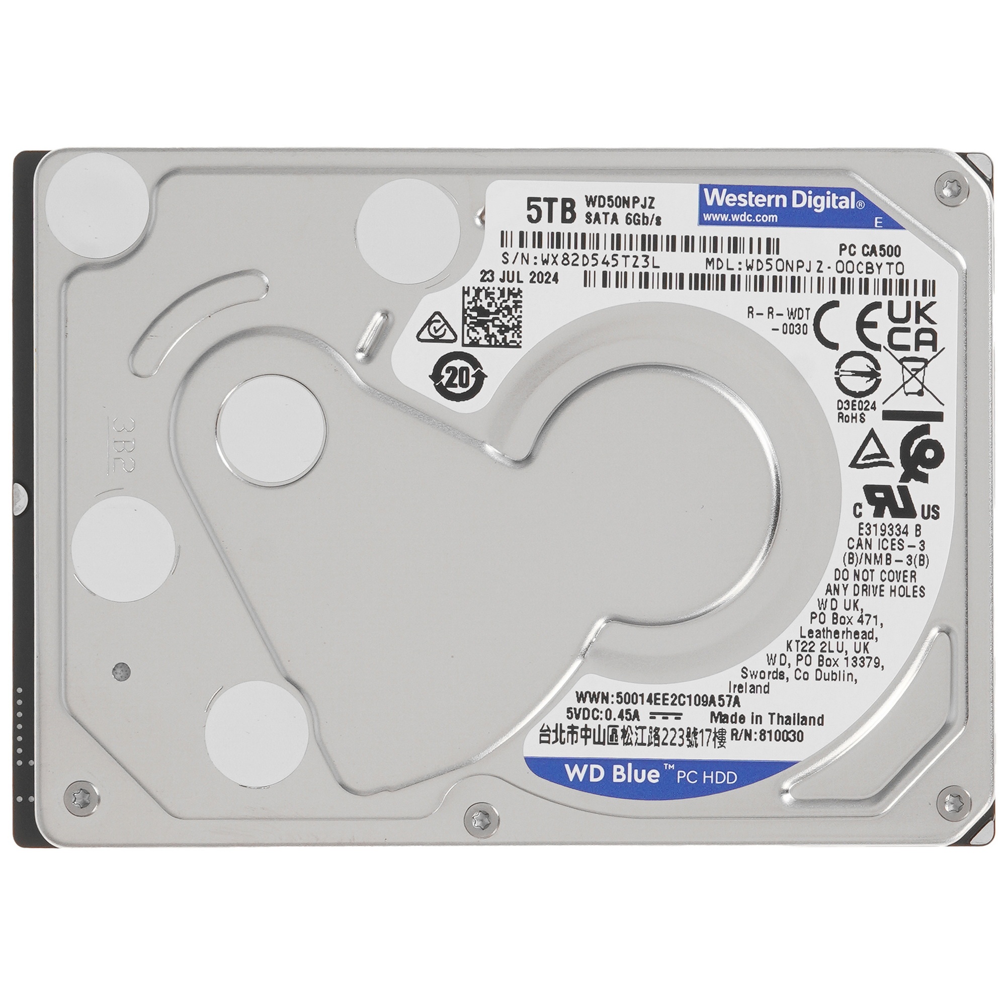 Жесткий диск Western Digital HDD SATA3 5Tb 2.5" Blue 4800 RPM 128Mb 1 year warranty (replacement ST5
