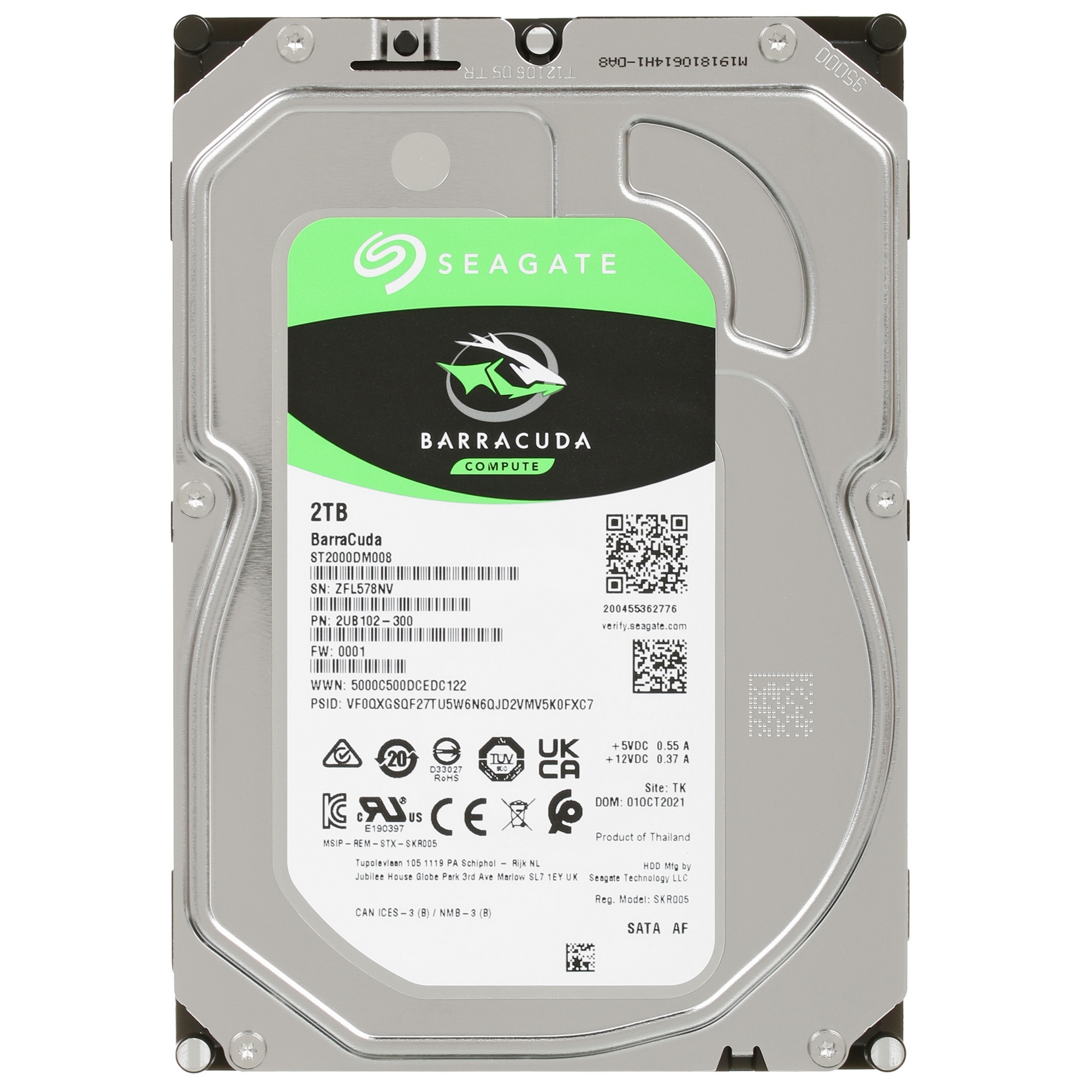 Жесткий диск Seagate Barracuda 2TB 7200RPMSATA6GB/S 256MB ST2000DM008