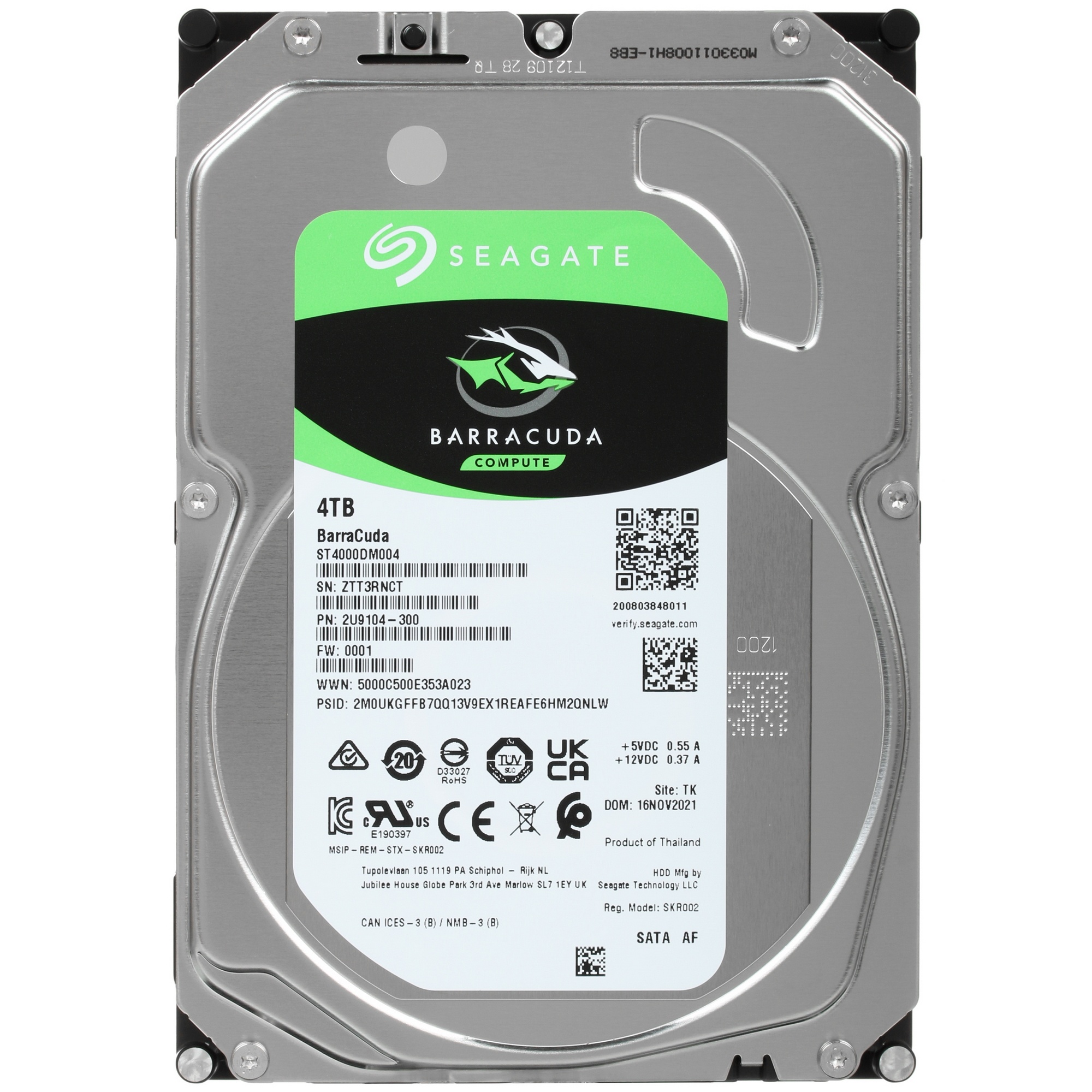 Жесткий диск Seagate Barracuda 3.5 4TB 5400RPM OEM SATA 6GB/S 256MB ST4000DM004