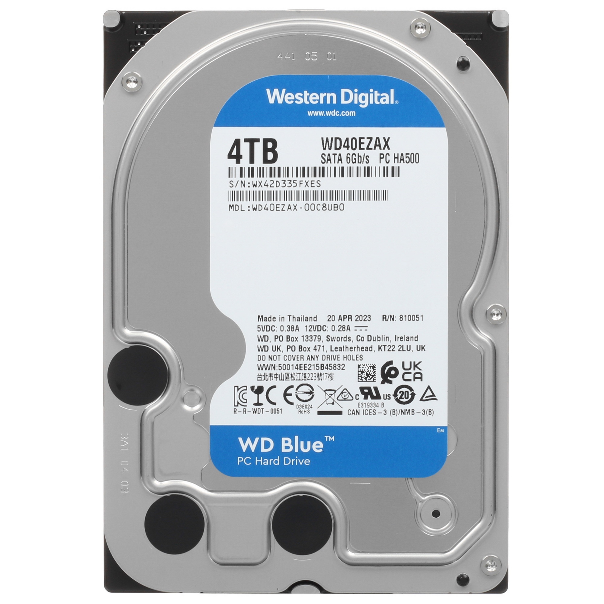 Жесткий диск Western Digital  SATA 4TB 6GB/S 256MB BLUE WD40EZAX
