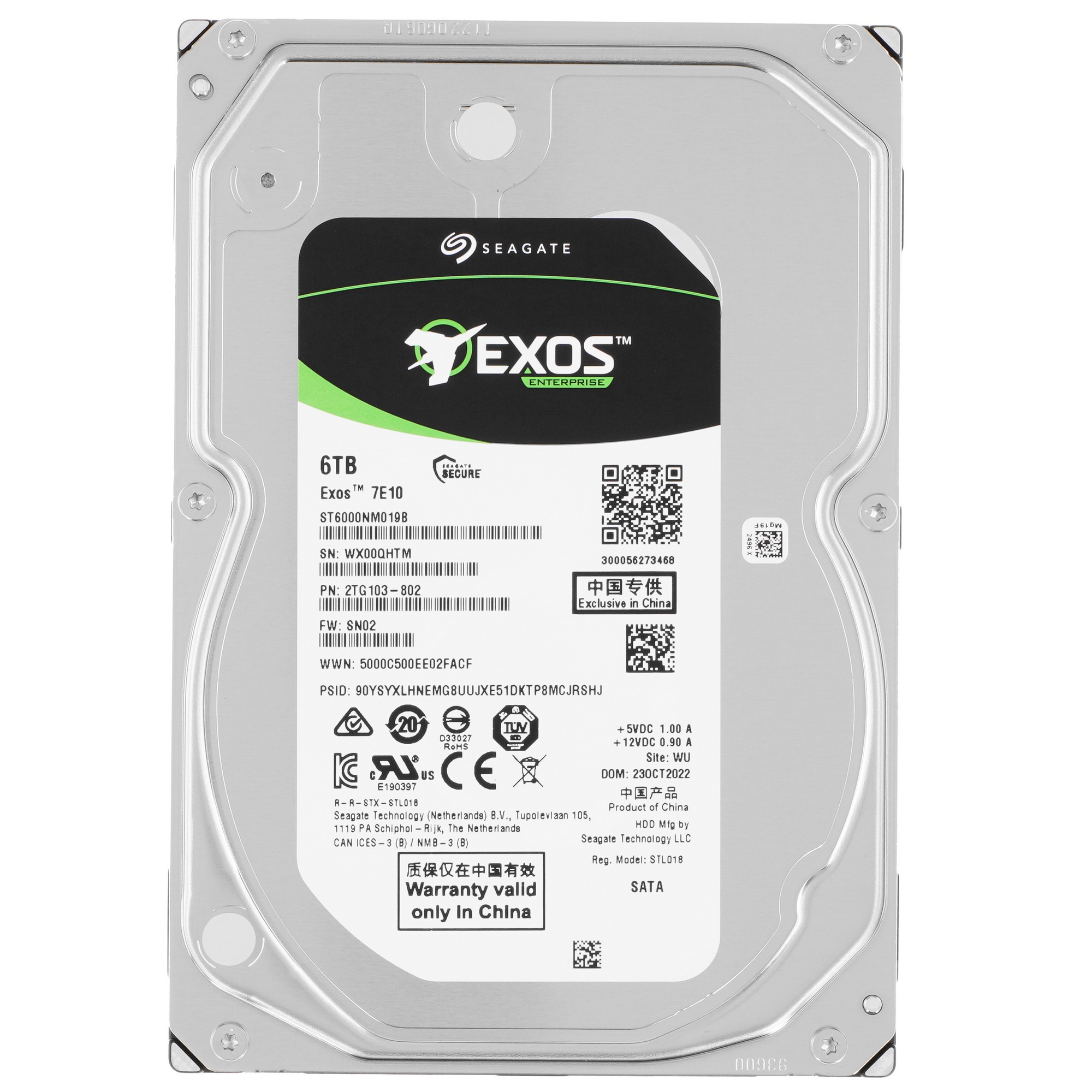 Жесткий диск Seagate SATA 6TB 7200RPM 6GB/S 256MB ST6000NM019B