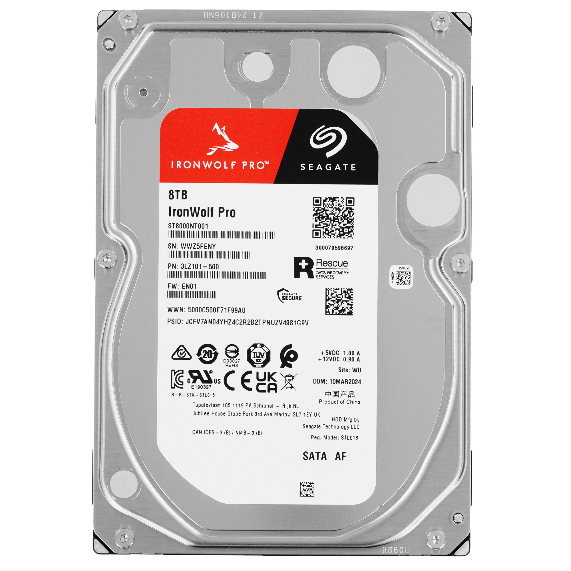 Жесткий диск Seagate SATA-III 8TB ST8000NT001 NAS Ironwolf Pro 512E (7200rpm) 256Mb 3.5"