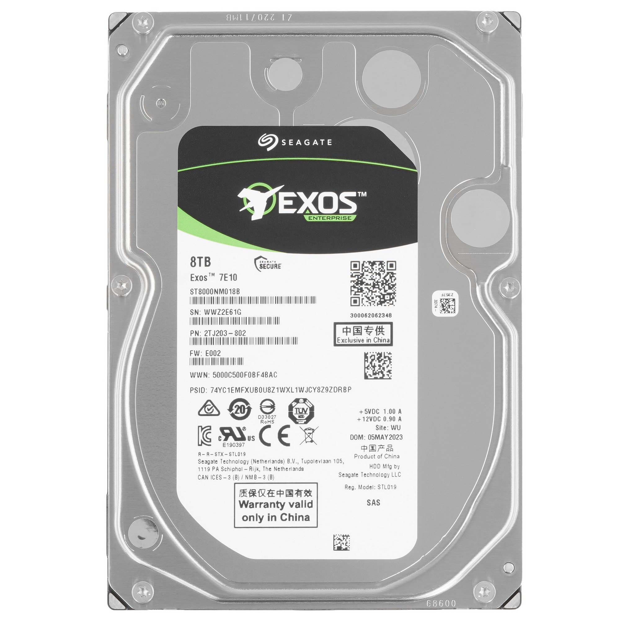 Серверный HDD Seagate Exos 7E10 10TB  (SATA 3.5" 7200 256Mb 6Gbs)