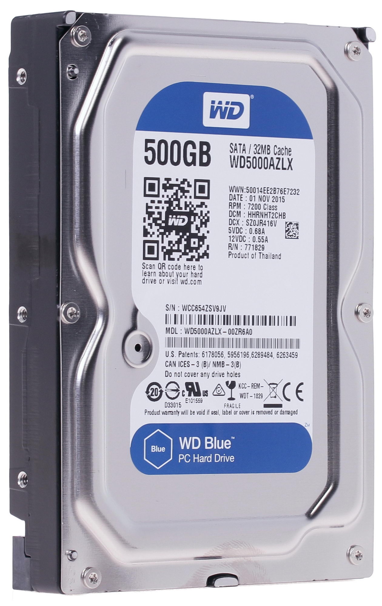 Жесткий диск Western Digital Original SATA-III 500Gb WD5000AZLX Blue (7200rpm) 32Mb 3.5"