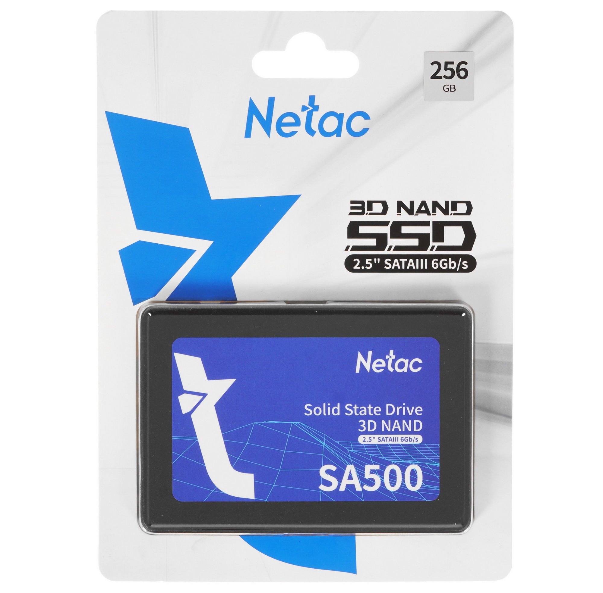 Накопитель SSD Netac SA500, 256GB, SATA III, 2.5", R/W 520/450