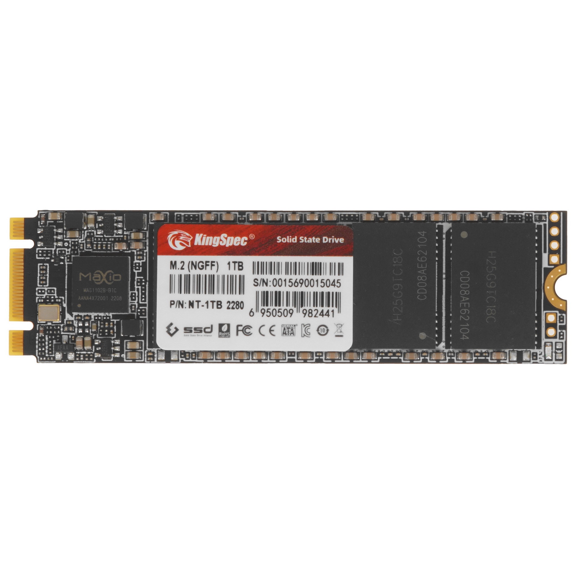 Накопитель SSD KingSpec NT-1TB, 1024GB, SATA III, M.2 2280, R/W 570/540