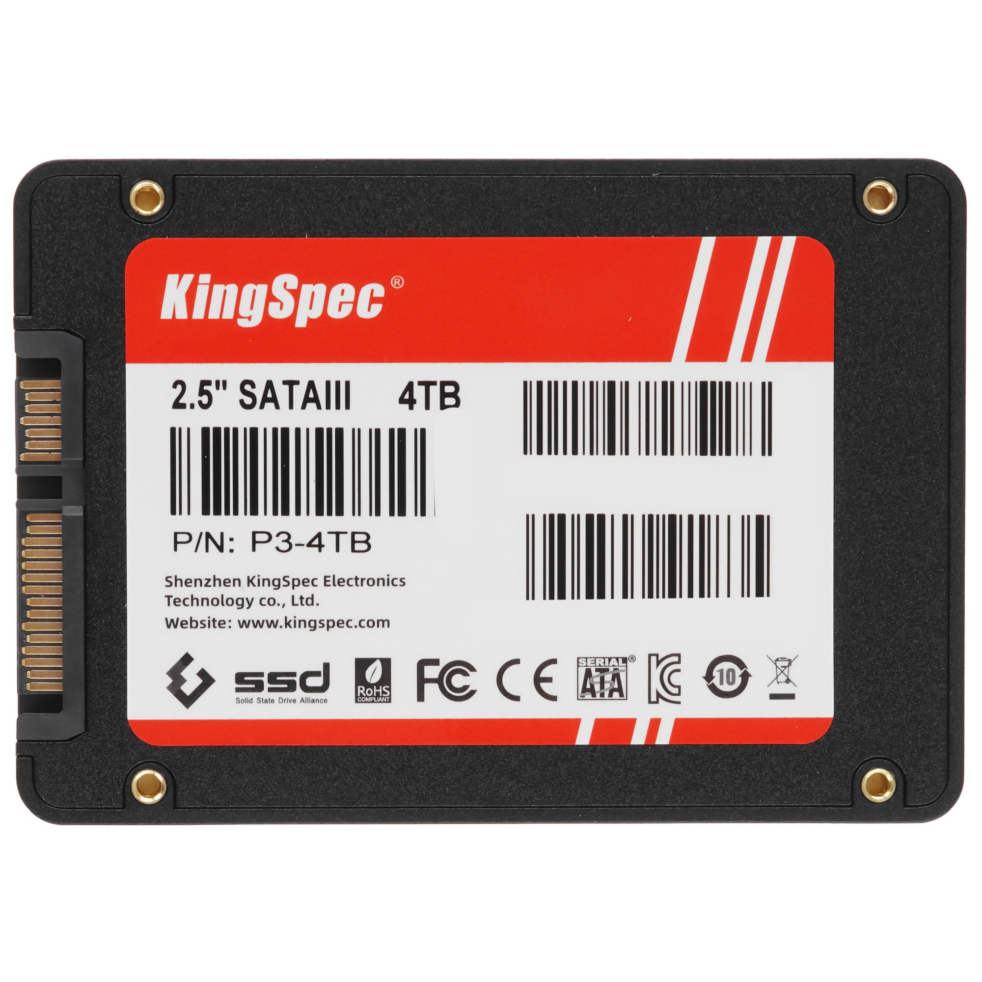 Накопитель SSD KingSpec P3, 4000GB, SATA III, 2.5", R/W 580/500
