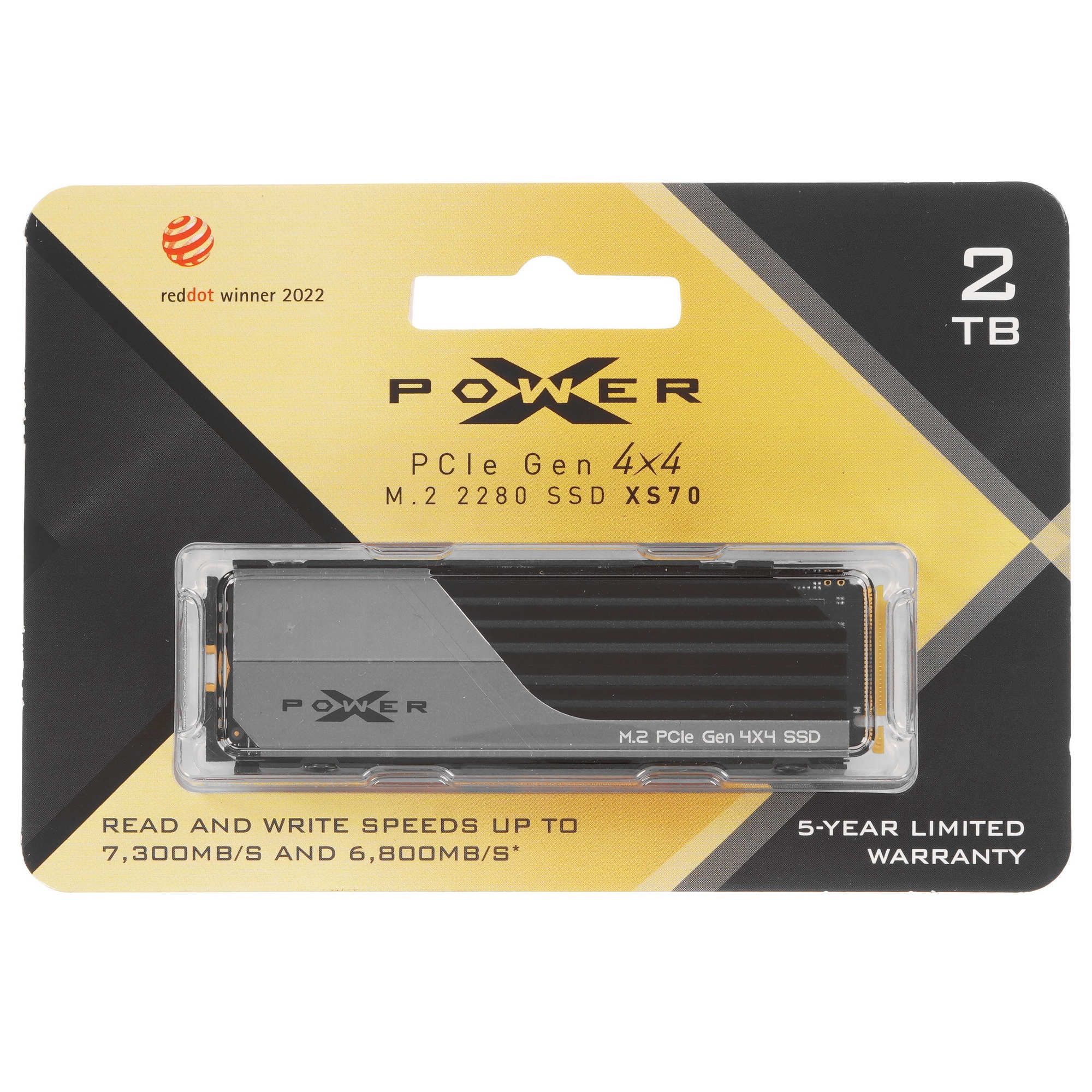 Накопитель SSD Silicon Power XS70, 2Tb, PCIe 4.0 x4, M.2 2280, NVMe, R/W 7300/6800, с радиатором