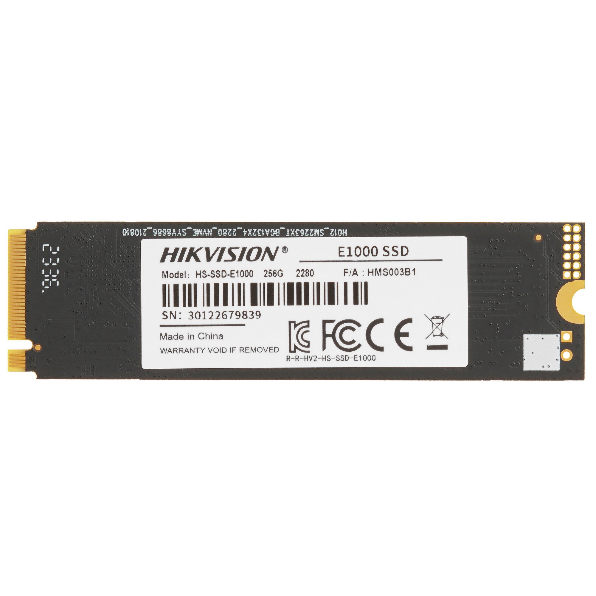 Накопитель SSD Hikvision HS-SSD-E1000/256G Hiksemi, 256Gb, PCIe 3.0 x4, M.2 2280, NVMe, R/W 1900/120