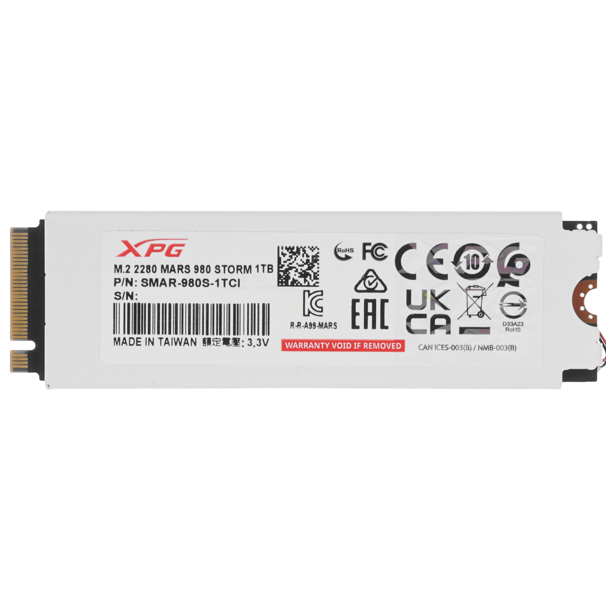 Твердотельный накопитель ADATA SSD XPG MARS 980 STORM, 1000GB, M.2(22x80mm), NVMe, PCIe 5.0 x4, 3D N