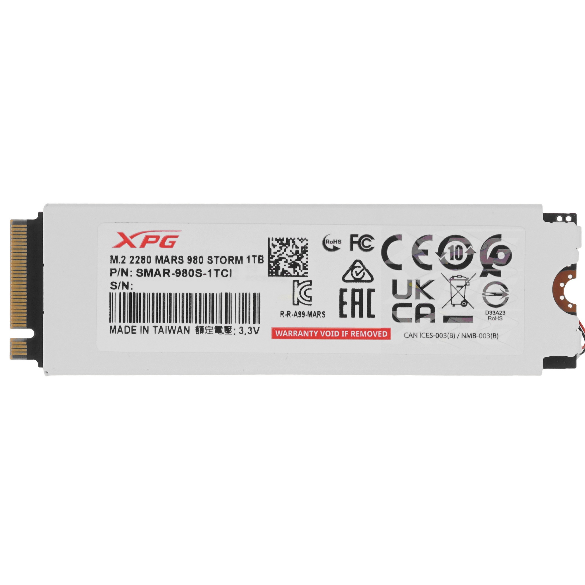 Твердотельный накопитель ADATA SSD XPG MARS 980 STORM, 2000GB, M.2(22x80mm), NVMe, PCIe 5.0 x4, 3D N