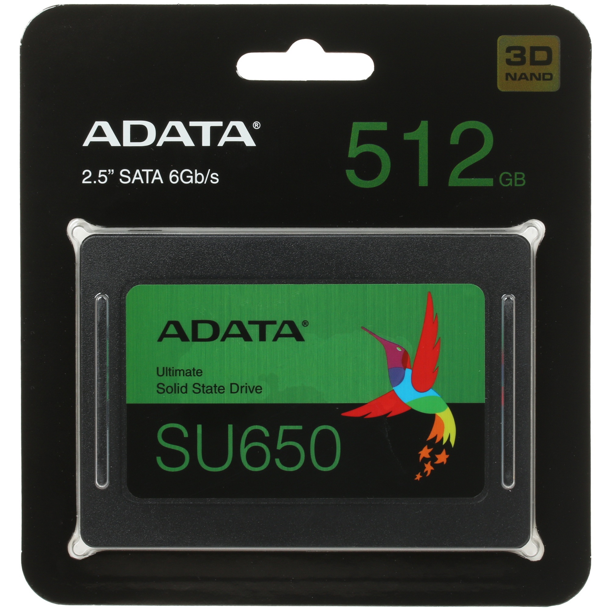 Накопитель SSD ADATA SU650, 512Gb, SATA III, 2.5", R/W 520/450