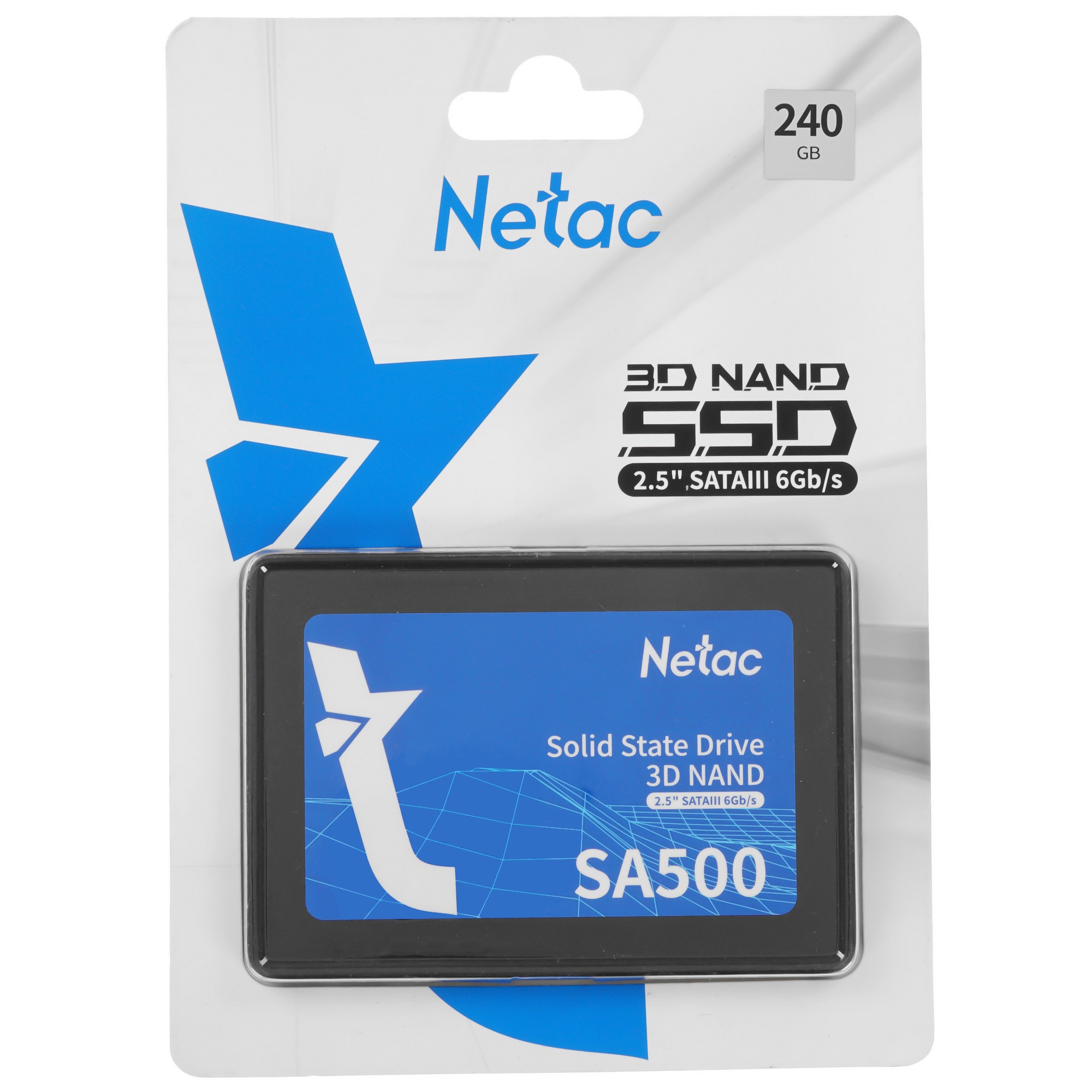 Накопитель SSD Netac SA500, 240Gb, SATA, 2.5", R/W 520/450