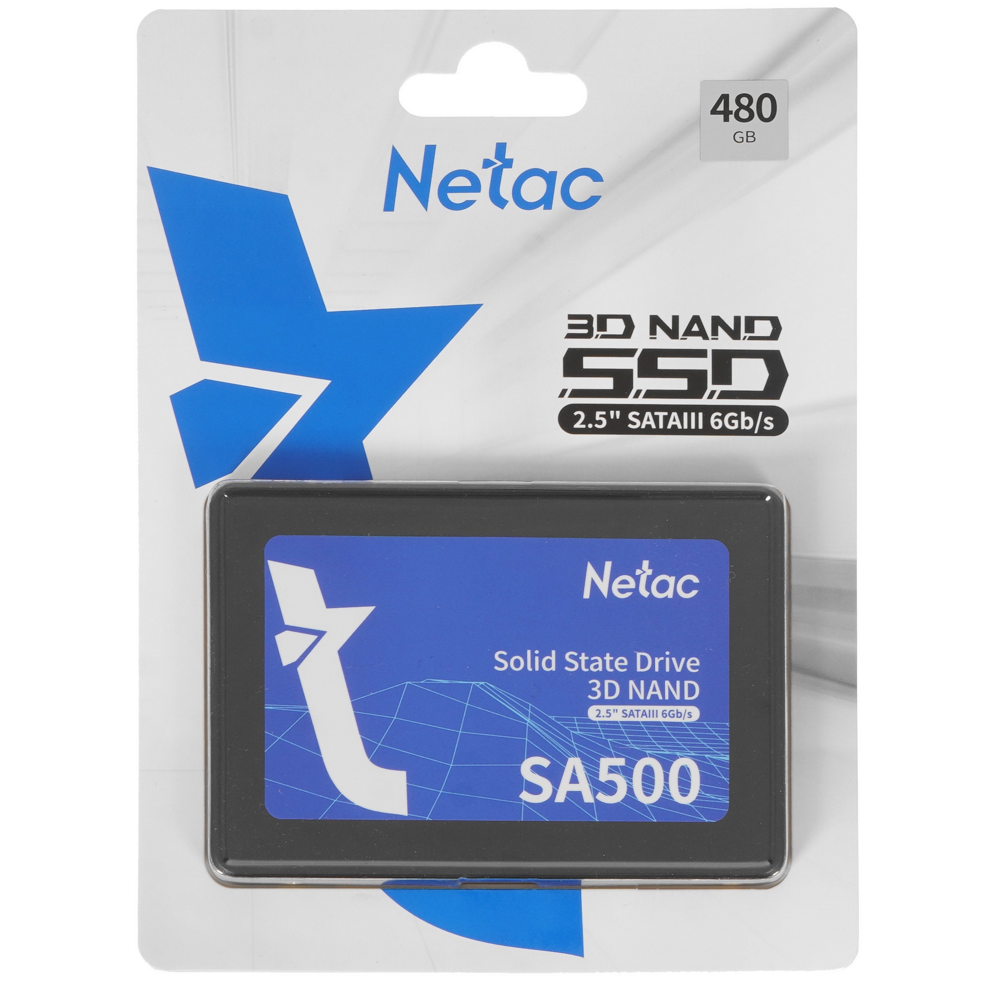 Накопитель SSD Netac SA500, 480GB, SATA III, 2.5", R/W 520/450