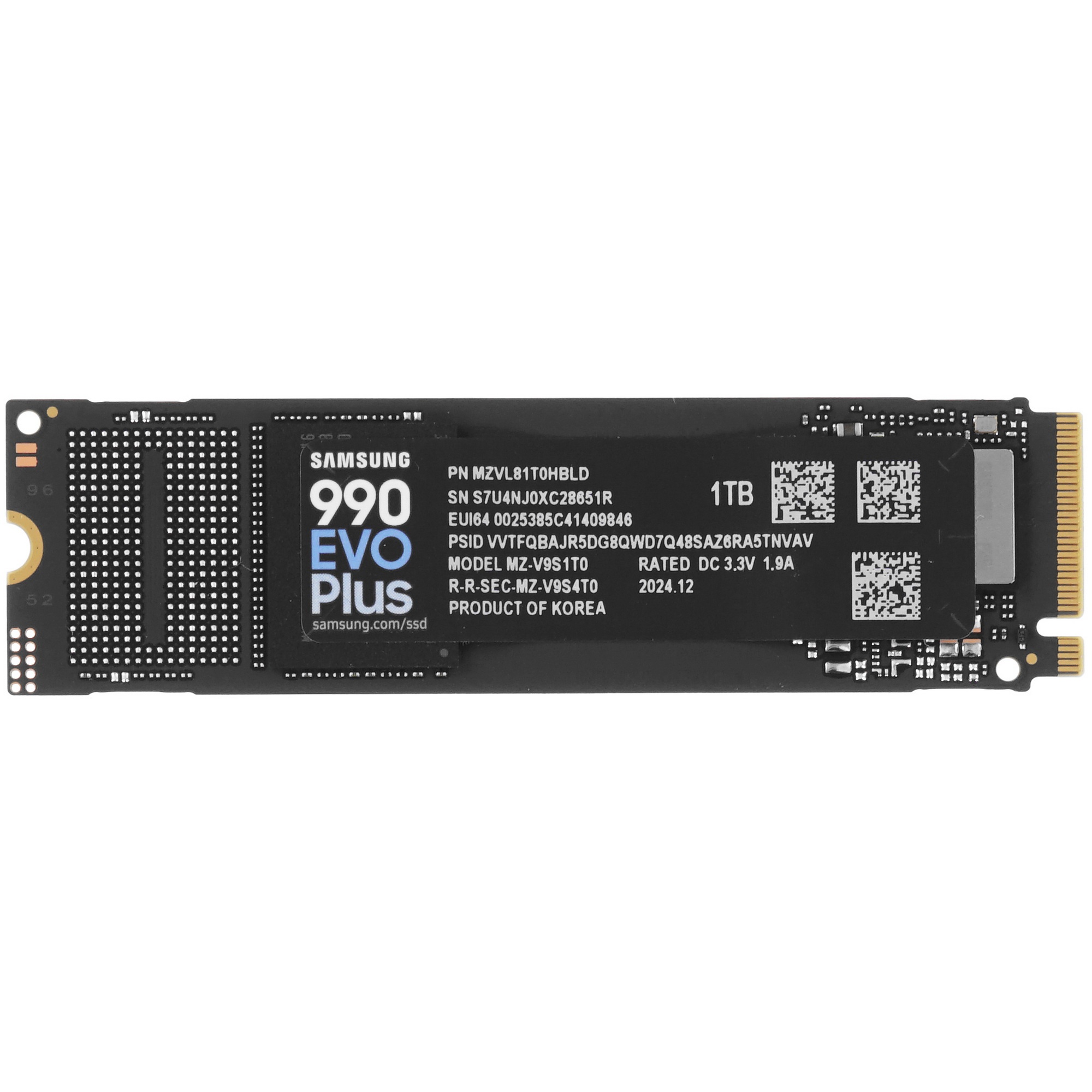 Накопитель SSD Samsung 990 EVO Plus, 1024 ГБ, M.2 2280, PCIe 5.0 x2, NVMe, R/W 7150/6300