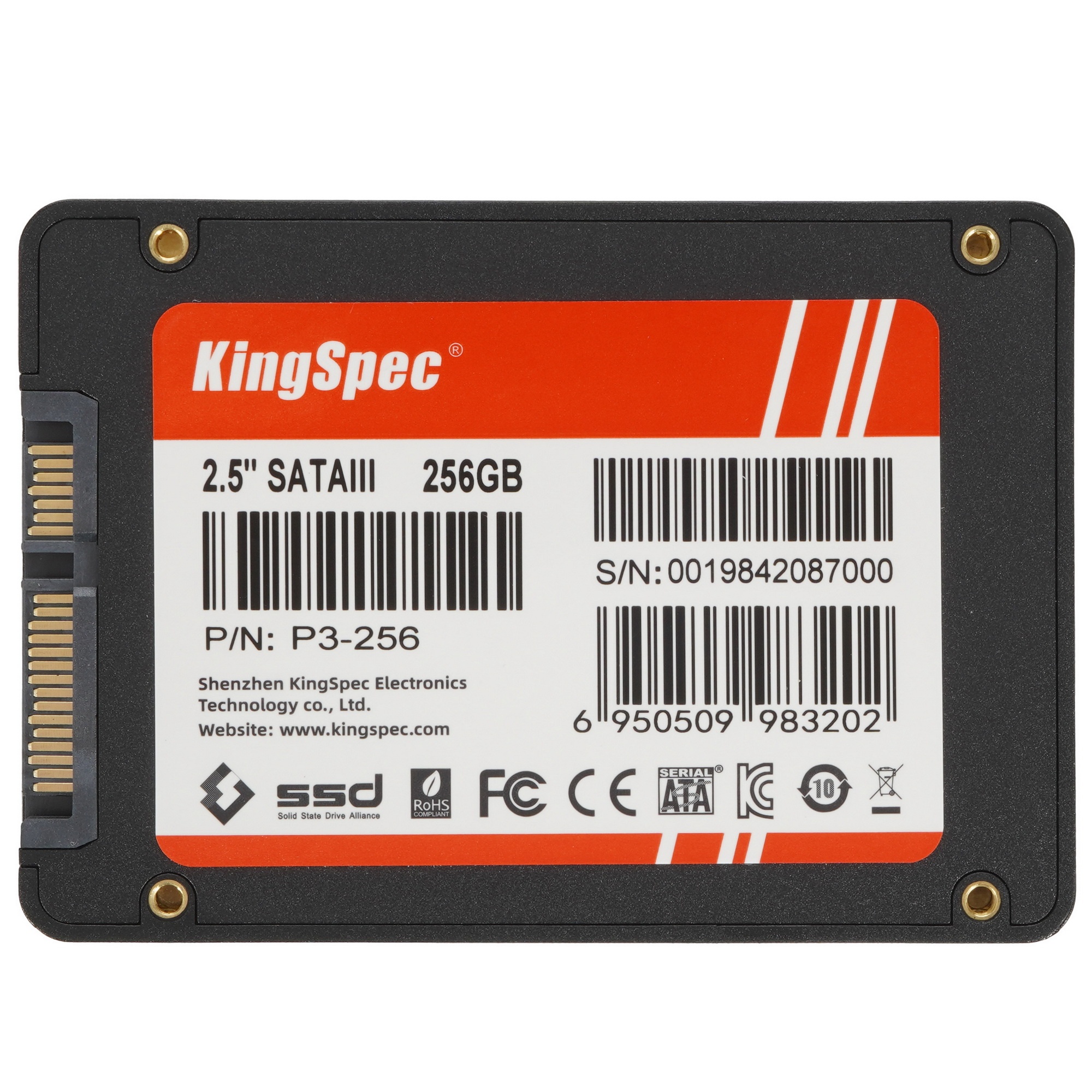 Накопитель SSD KingSpec P3-256, 256Gb, SATA, 2.5", R/W 570/500