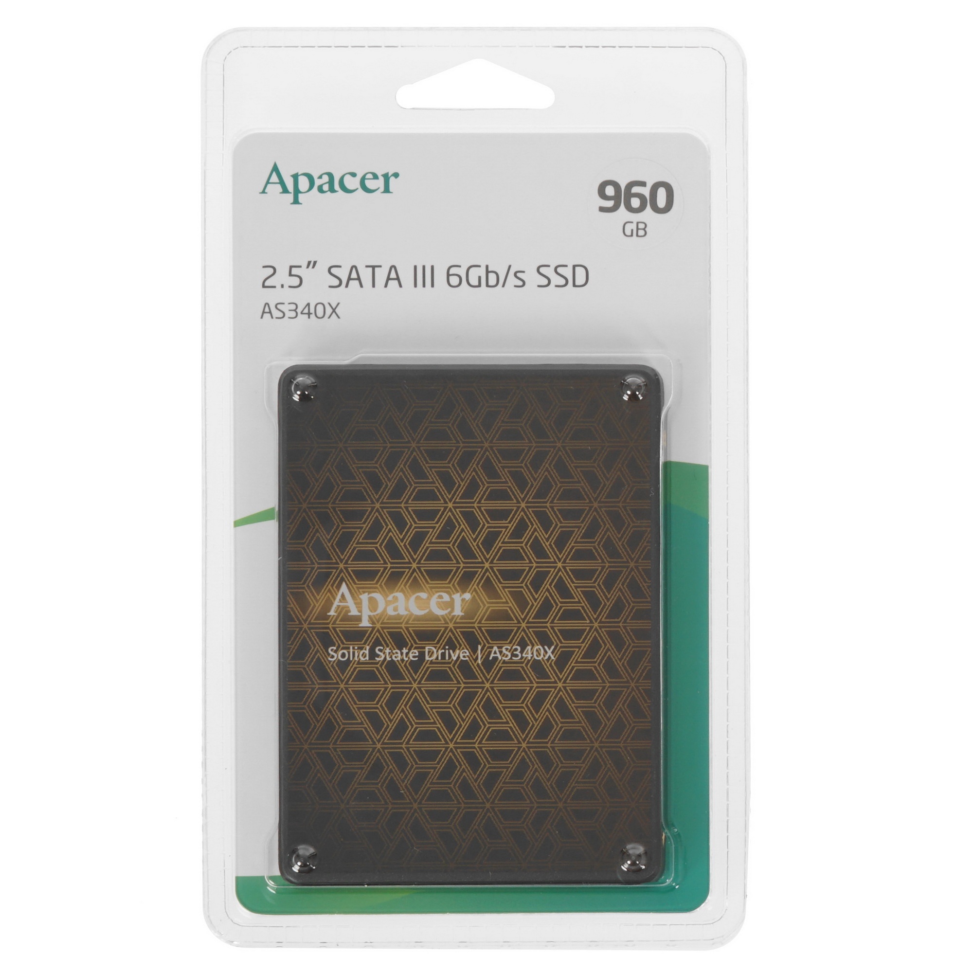 Накопитель SSD Apacer AS340X, 960Gb, 2.5", SATA III, R/W 550/510