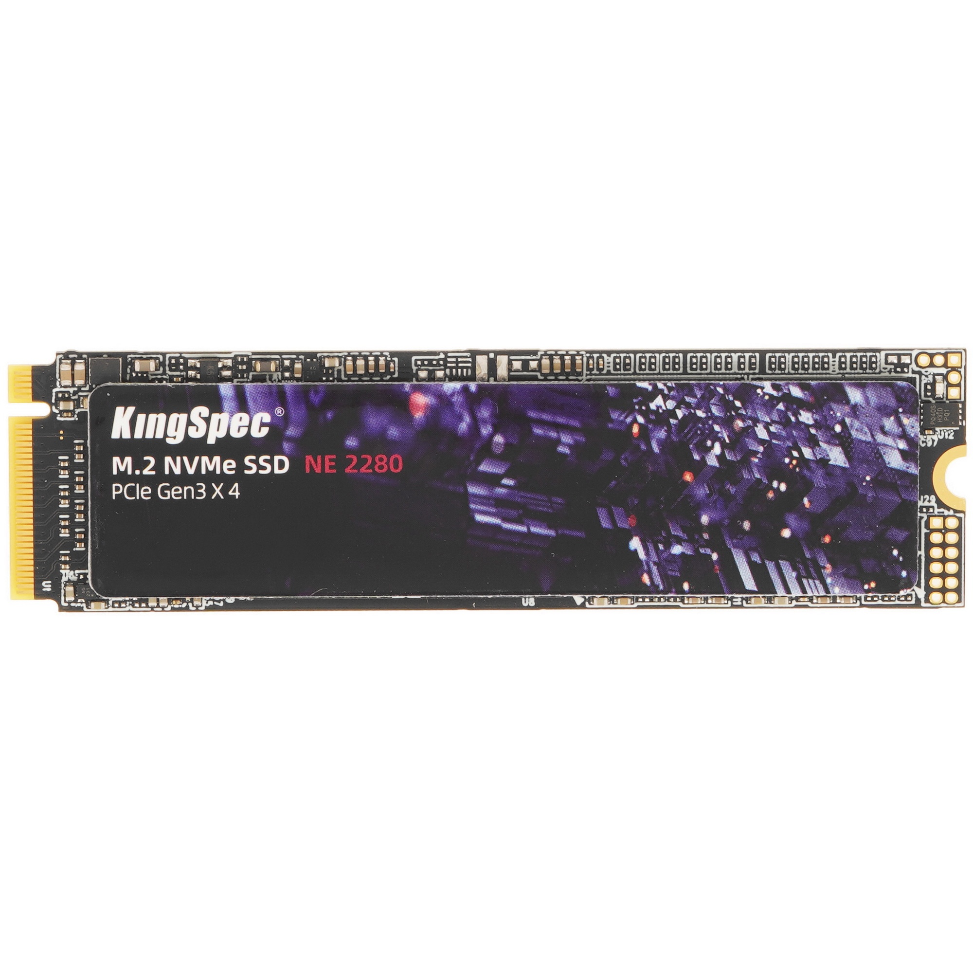 Накопитель SSD KingSpec NE-1TB, 1024GB, PCIe 3.0 x4, M.2 2280, NVMe, R/W 2400/1900