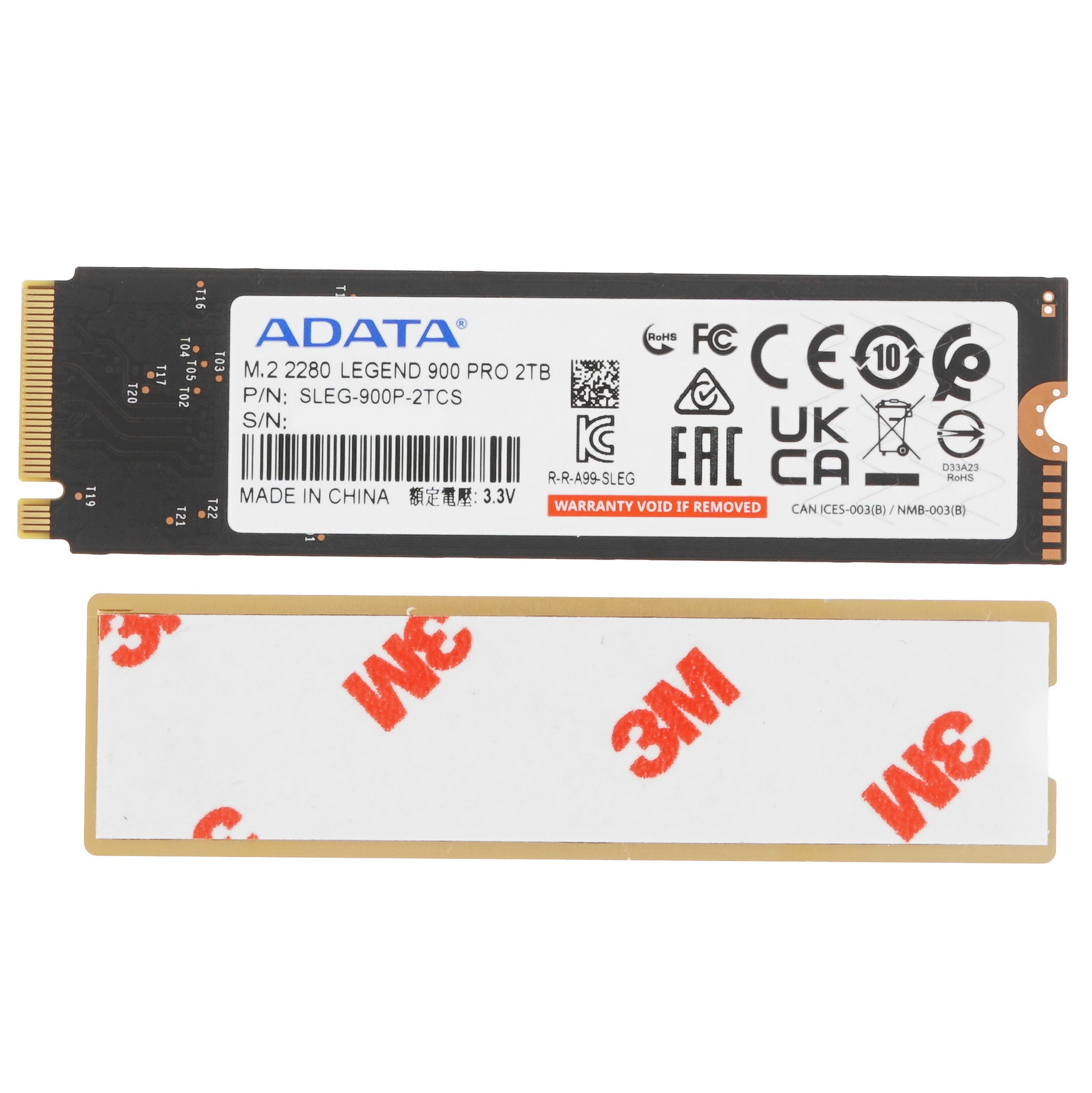 Твердотельный накопитель ADATA SSD LEGEND 900 PRO, 2000GB, M.2(22x80mm), NVMe 1.4, PCIe 4.0 x4, 3D N