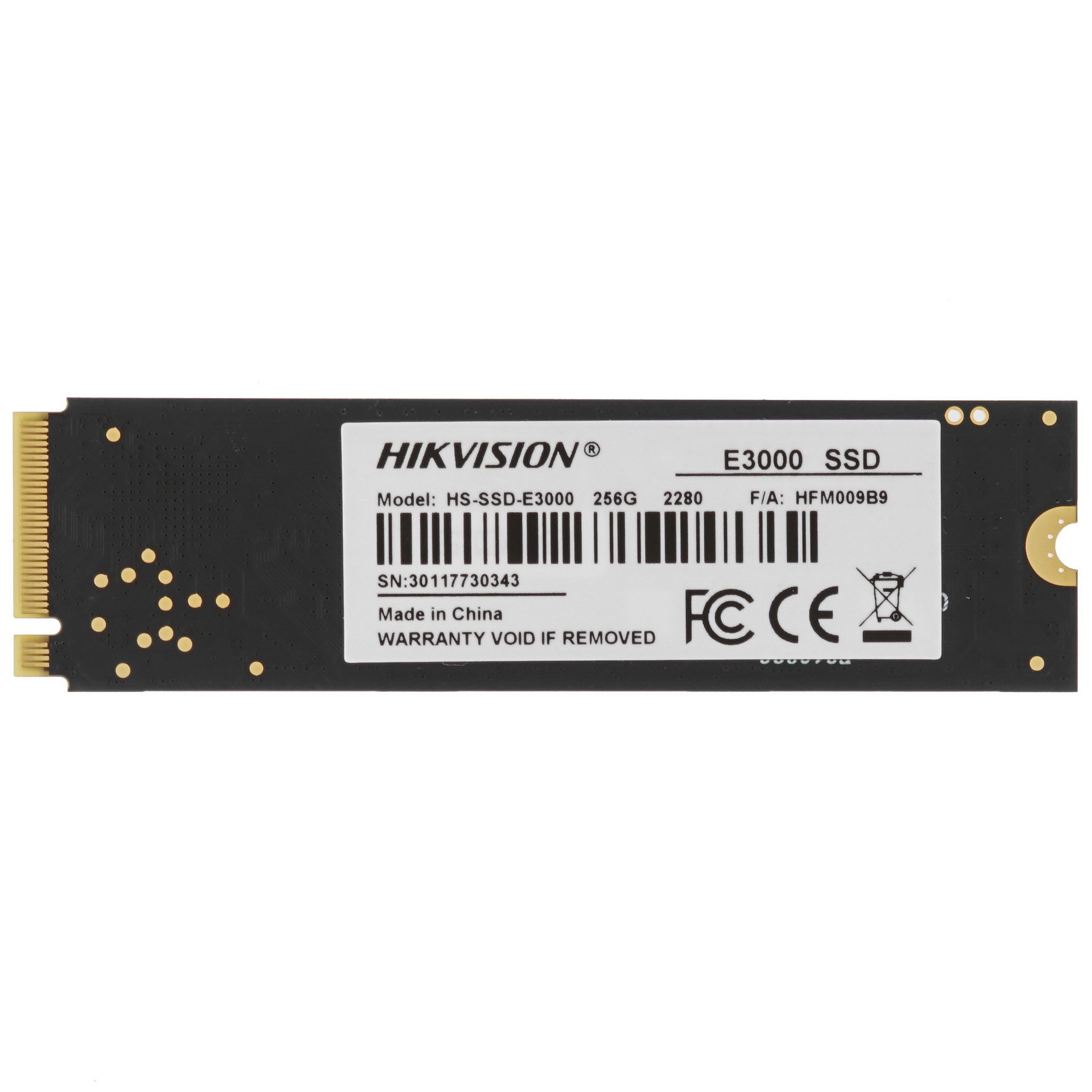 Накопитель SSD Hikvision E3000, 256Gb, PCIe 3.0 x4, M.2 2280, NVMe, R/W 3230/1240