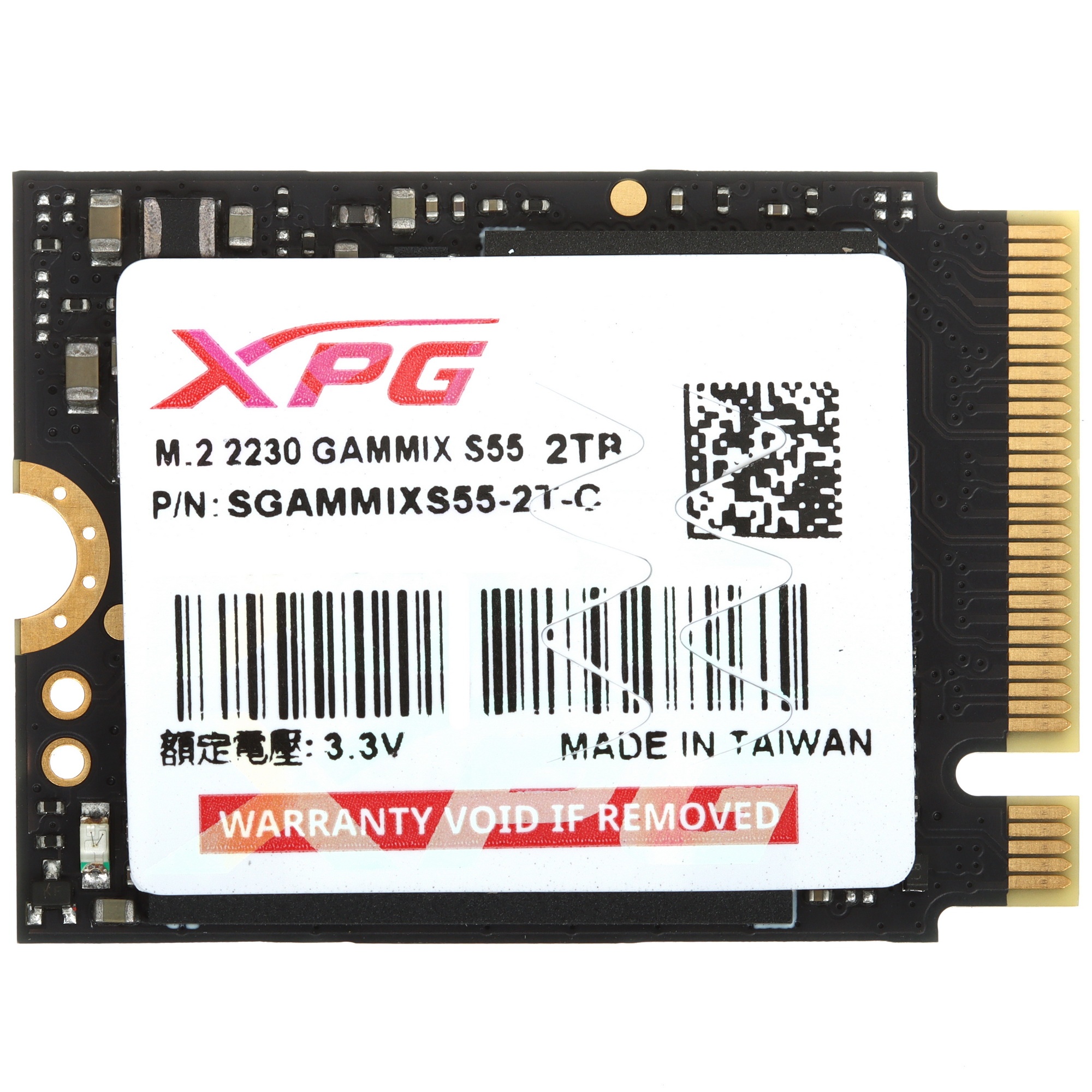 Накопитель SSD ADATA M.2 2230 2TB XPG GAMMIX S55 PCIe Gen4x4 with NVMe 5000/3700, 3D ТLC NAND