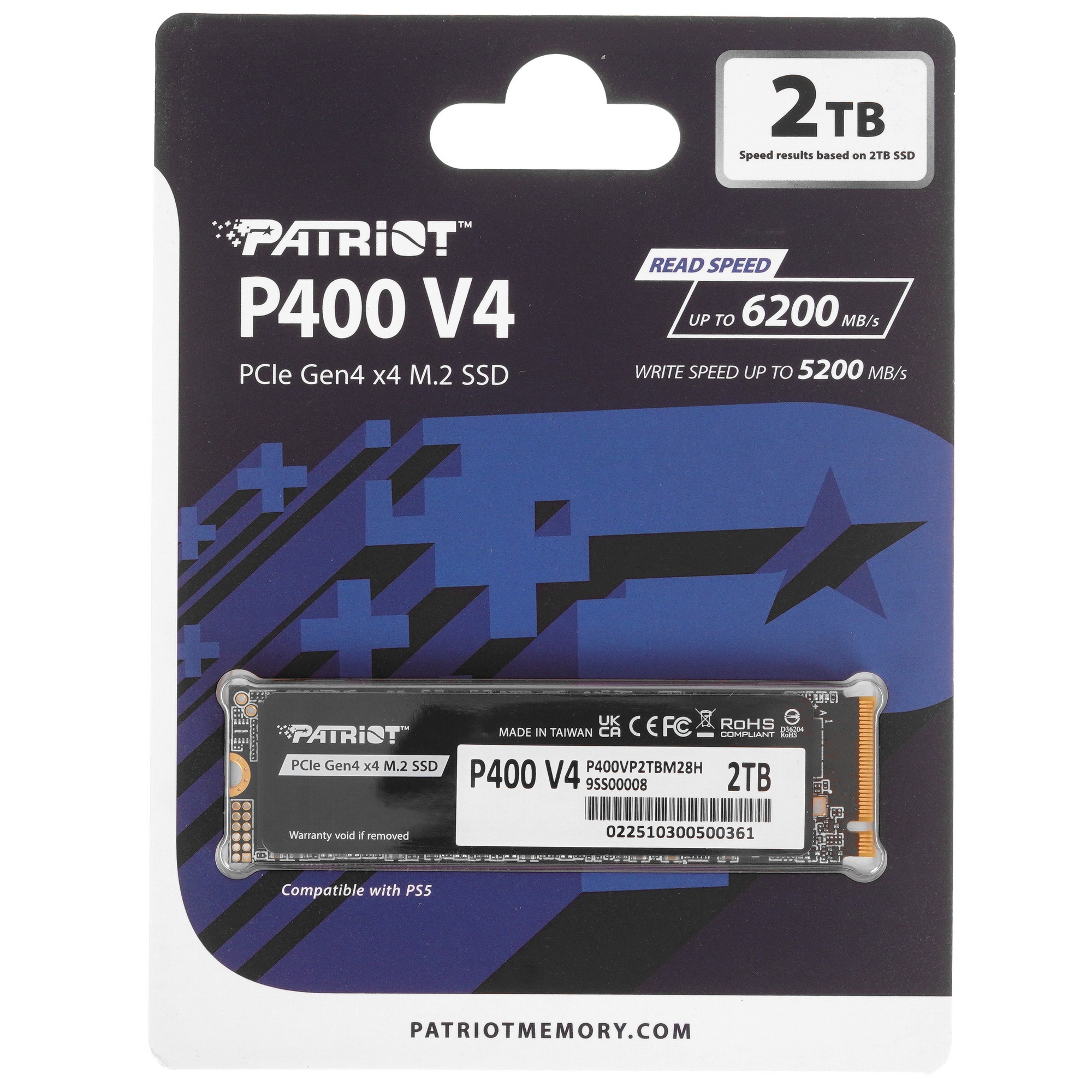Накопитель SSD Patriot M.2 2280 2Tb P400VP2TBM28H