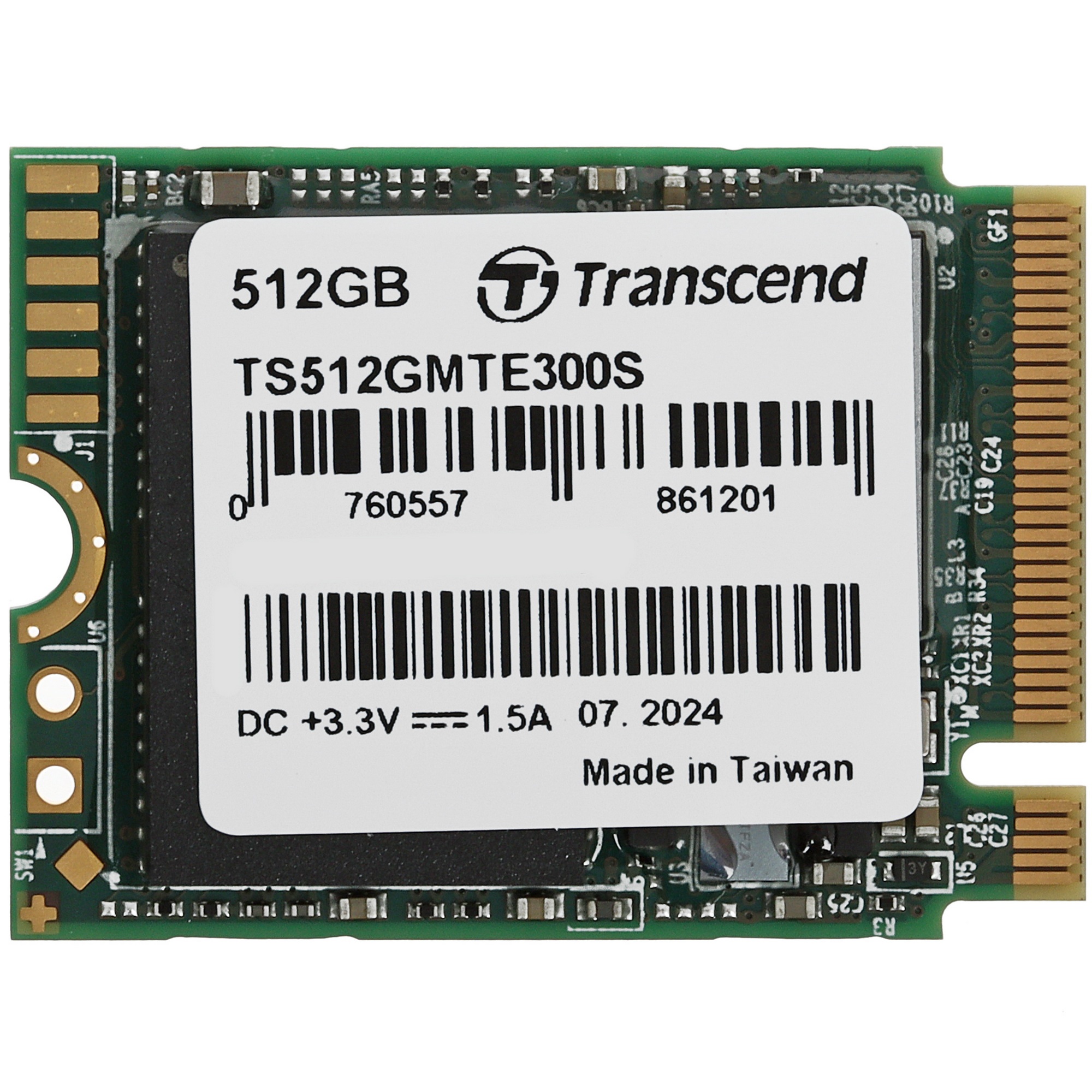 Накопитель SSD Transcend 300S TS512GMTE300S, 512Gb, PCIe 3.0 x4, M.2 2230, NVMe, R/W 2000/1100