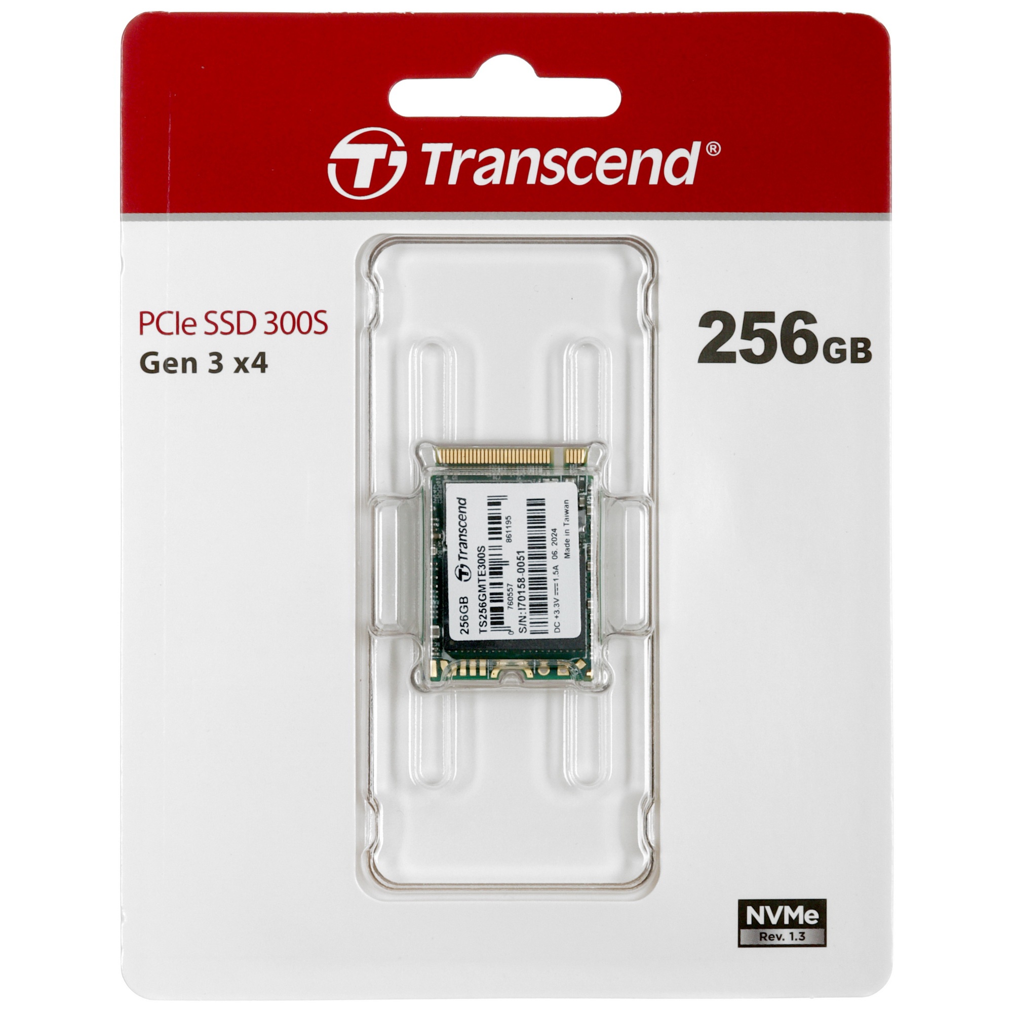 Накопитель SSD 256GB Transcend MTE300S, 3D TLC NAND, M.2 2230 ,PCI-E 4x [ R/W - 2000/950 MB/s]