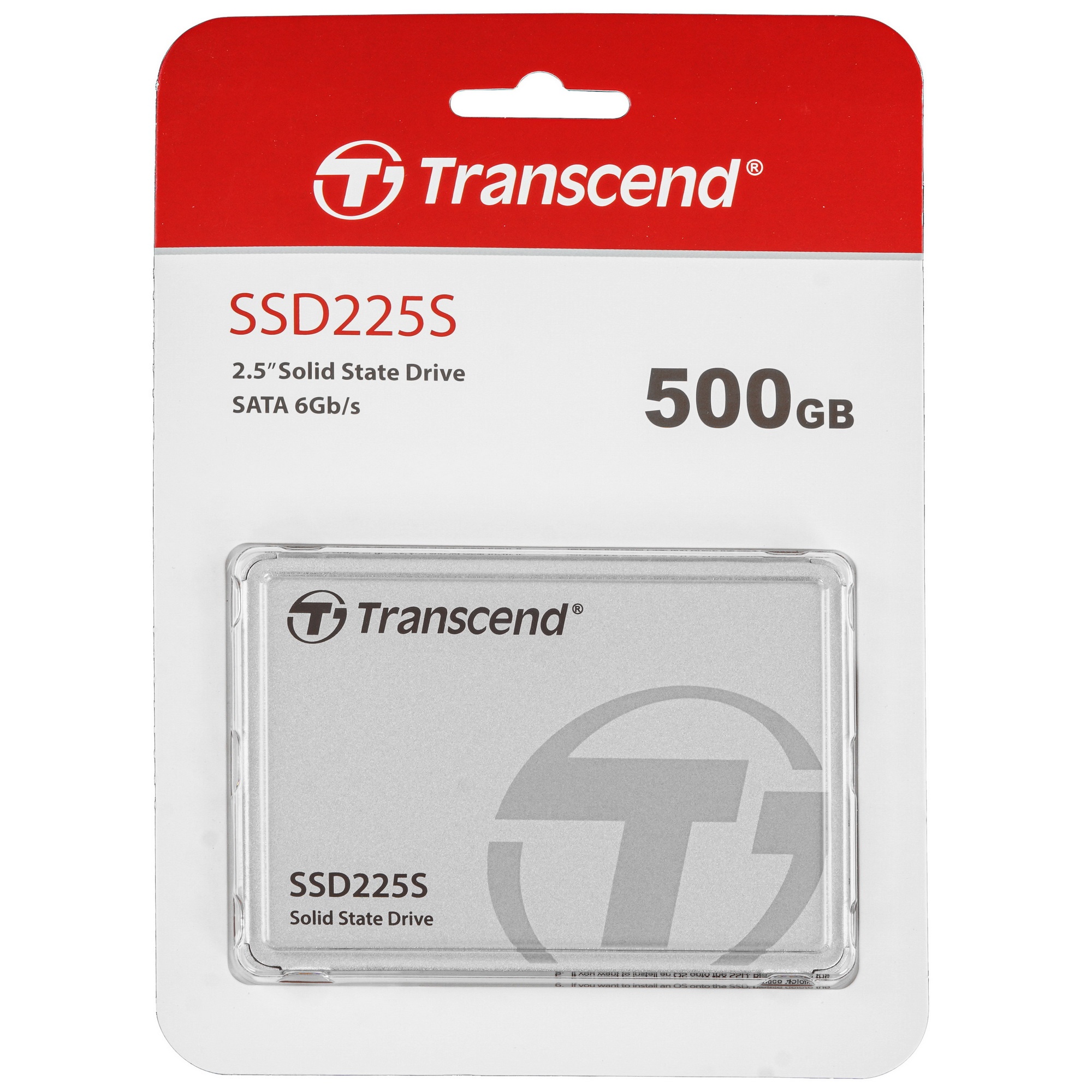 Накопитель SSD 2.5" Transcend 500Gb SSD225S  (SATA3, up to 530/480Mbs, 3D NAND, 180TB