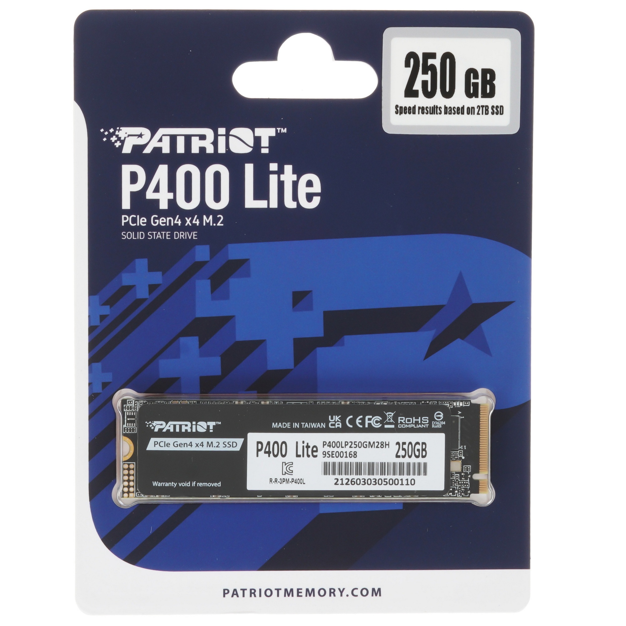 Накопитель SSD M.2 2280 PCIE 250GB P400 Lite PATRIOT P400LP250GM28H