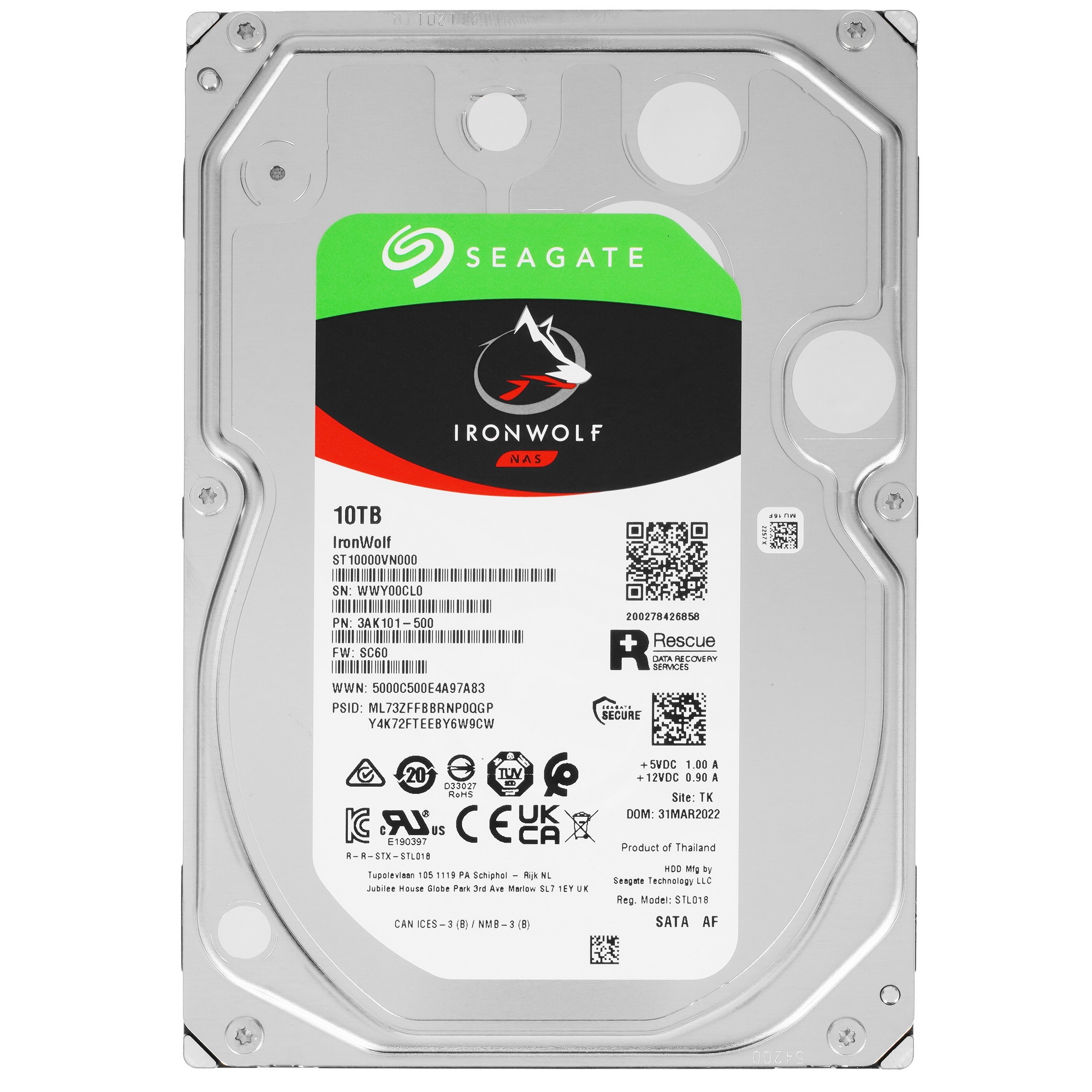Жесткий диск Seagate SATA 10TB 7200RPM 6GB/S 256MB ST10000VN000