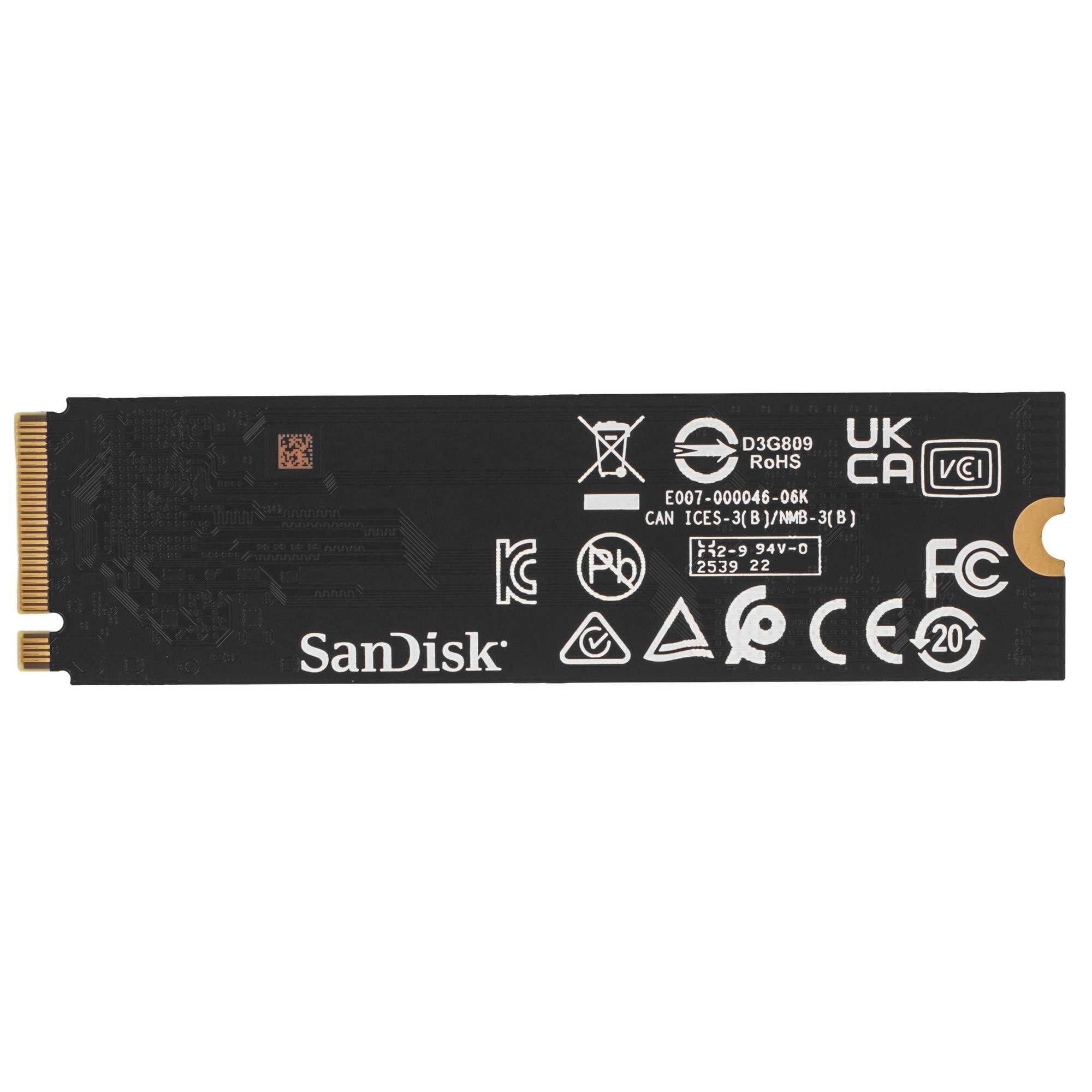 Накопитель SSD WD Green SN3000, 500Gb, PCIe 4.0 x4, M.2 2280, NVMe, R/W 5000/4100