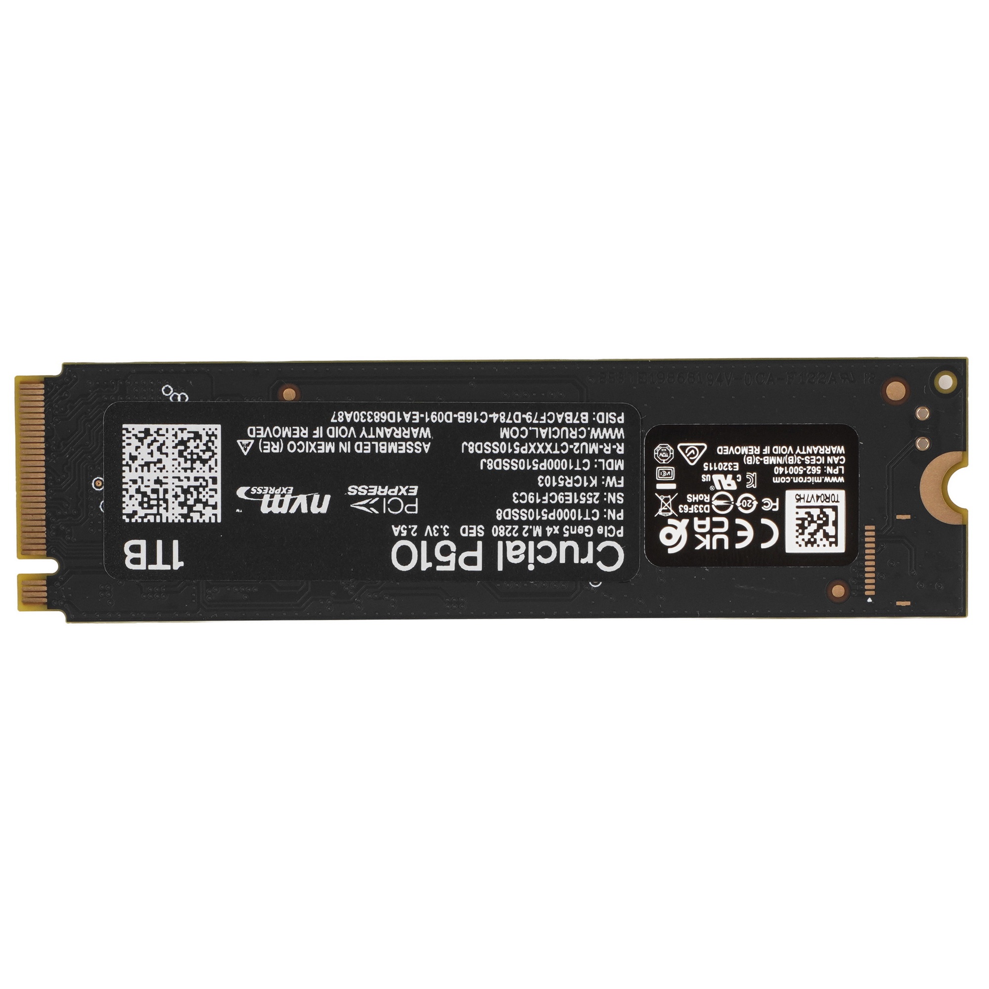 Твердотельный накопитель SSD Crucial P510 1TB PCIe Gen5 NVMe M.2 SSD CT1000P510SSD8