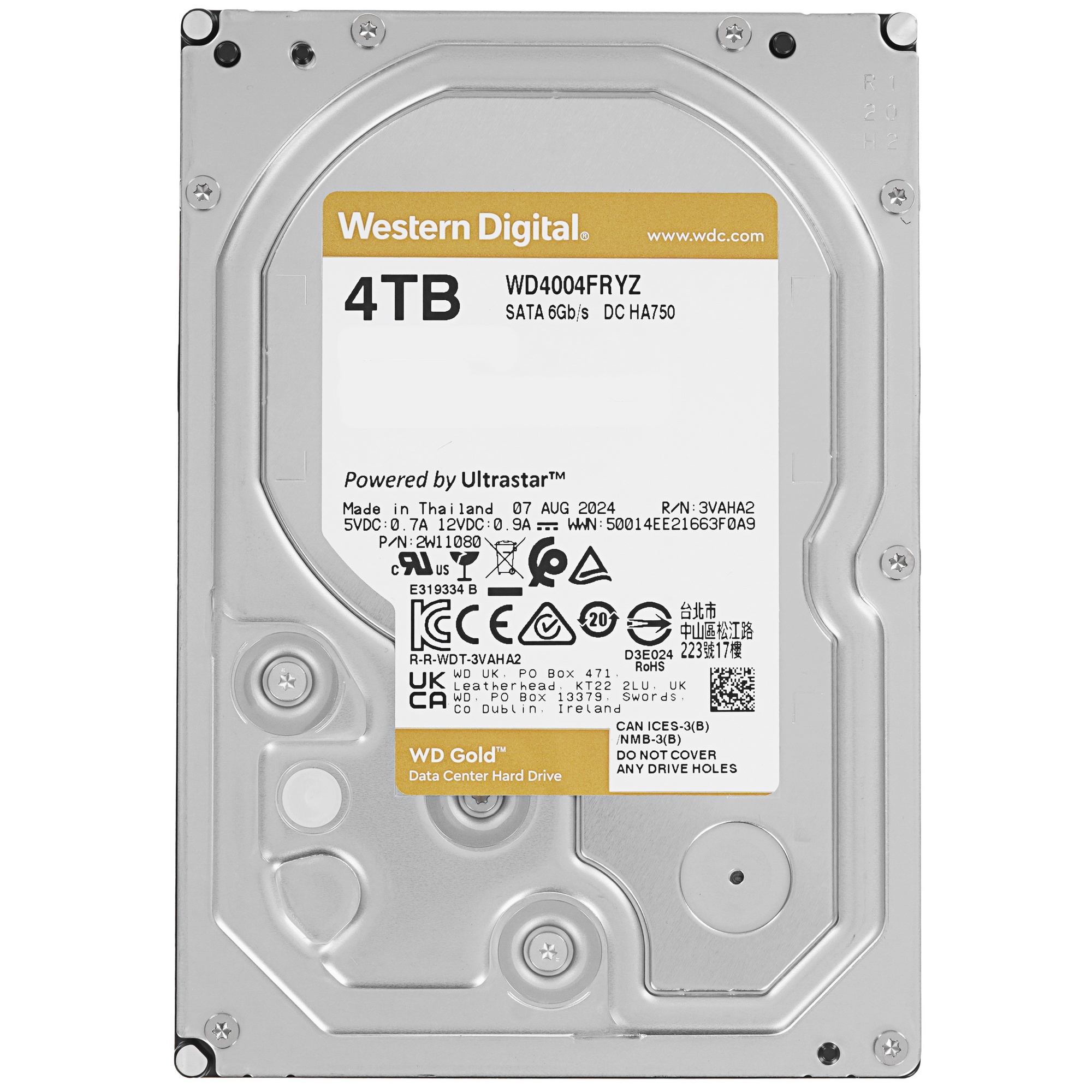 Жесткий диск WD SATA-III 4TB WD4004FRYZ Desktop Gold 512E (7200rpm) 256Mb 3.5"