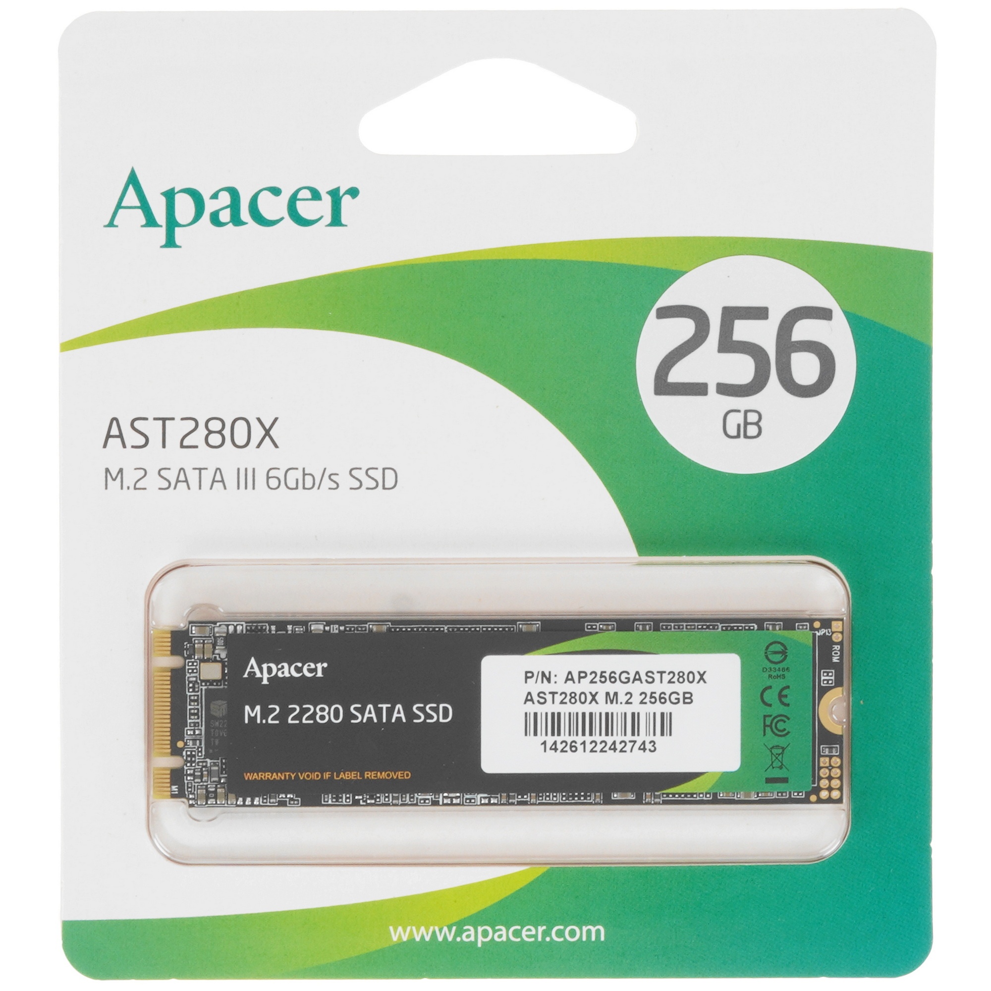 Накопитель SSD Apacer M.2 2280 256GB AST280X Client SSD AP256GAST280X-1