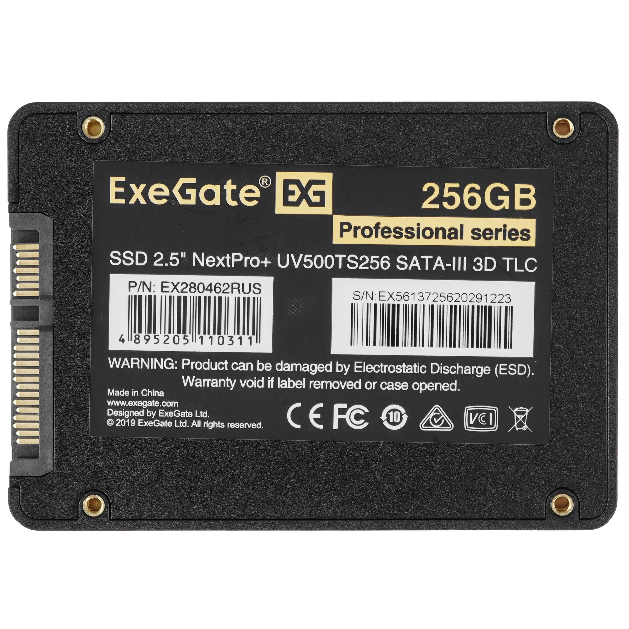 Накопитель SSD ExeGate NextPro+ UV500TS256, 256Gb, 2.5", SATA, R/W 565/503