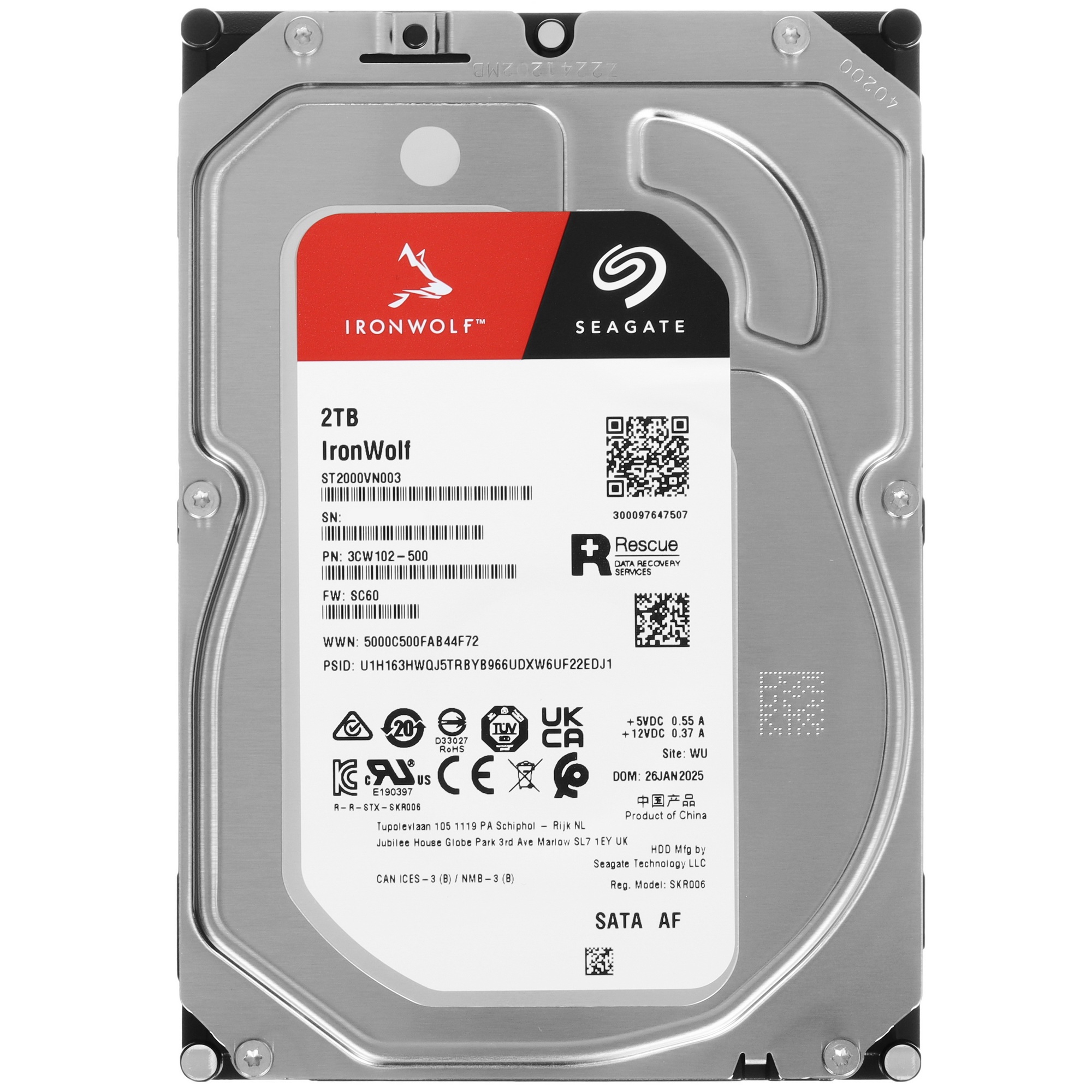 Жесткий диск Seagate SATA-III 2TB ST2000VN003 NAS Ironwolf (5400rpm) 256Mb 3.5"