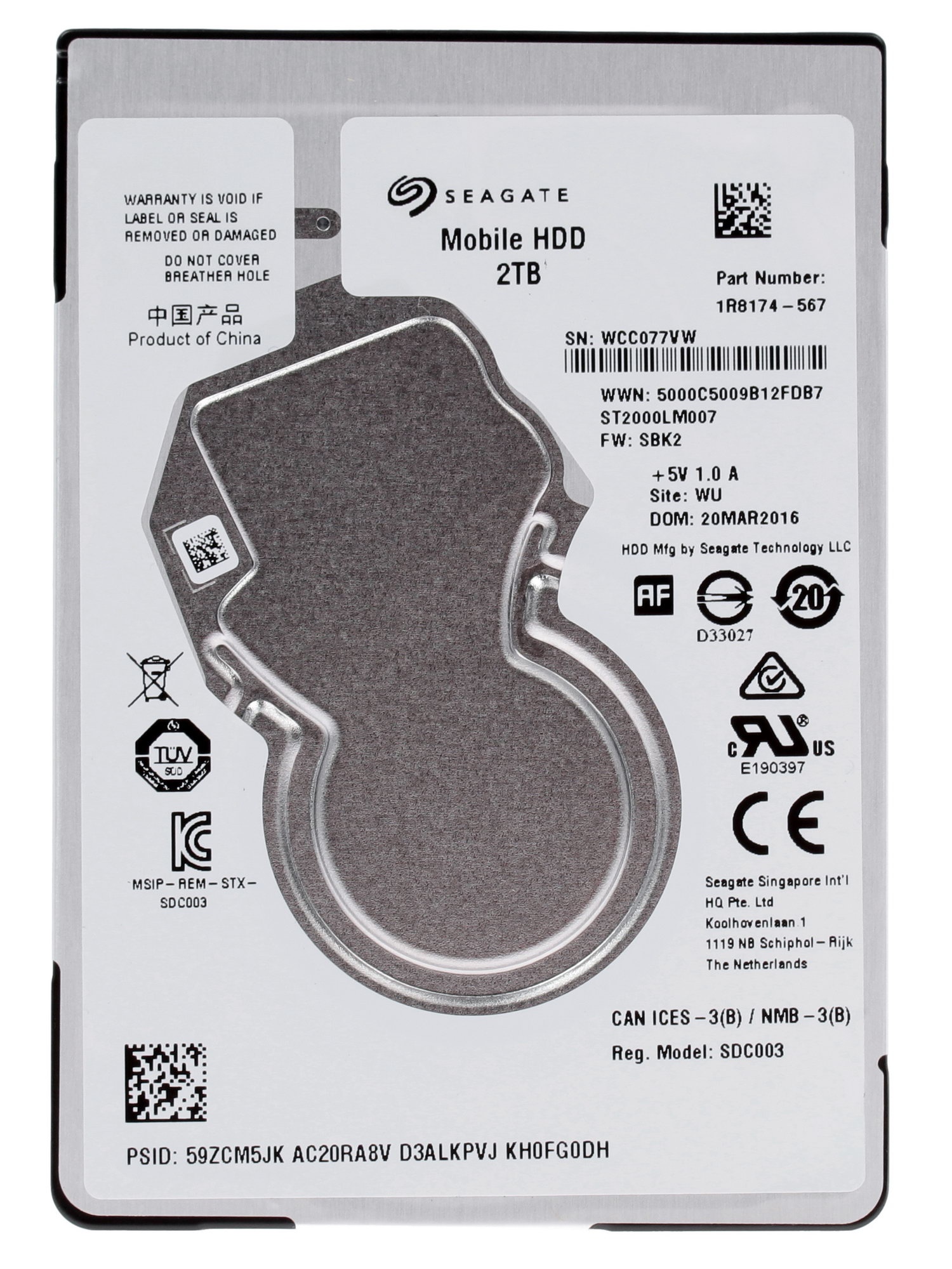 Жесткий диск Seagate Original SATA-III 2Tb ST2000LM007 (5400rpm) 128Mb 2.5"