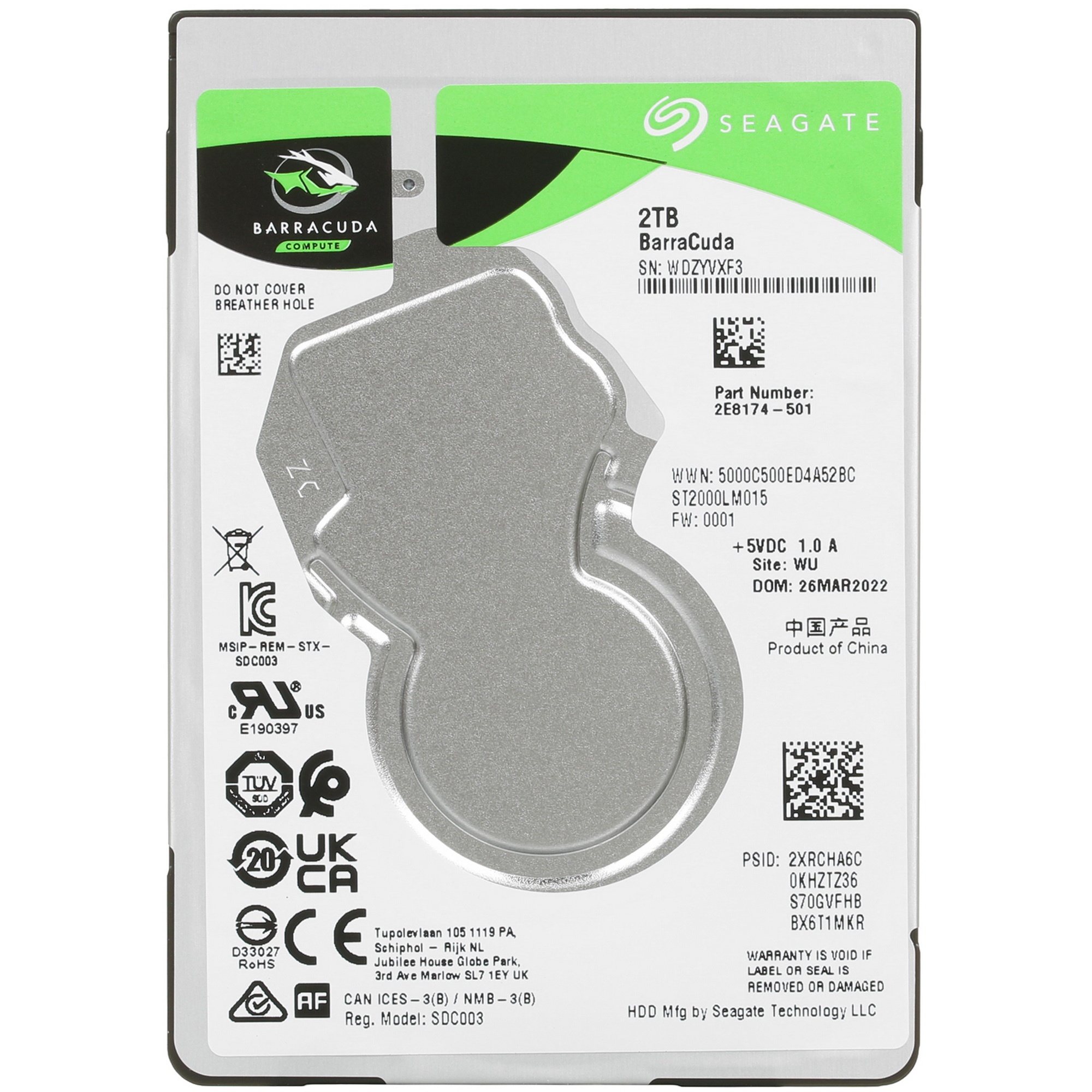 Жесткий диск Seagate 2.5" 2Tb ST2000LM015 SATA III Barracuda